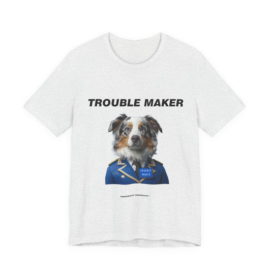 Personalized Pet T-shirt - Prestige Royal Academy TROUBLE MAKER| Upload Your Pet Photo & Name