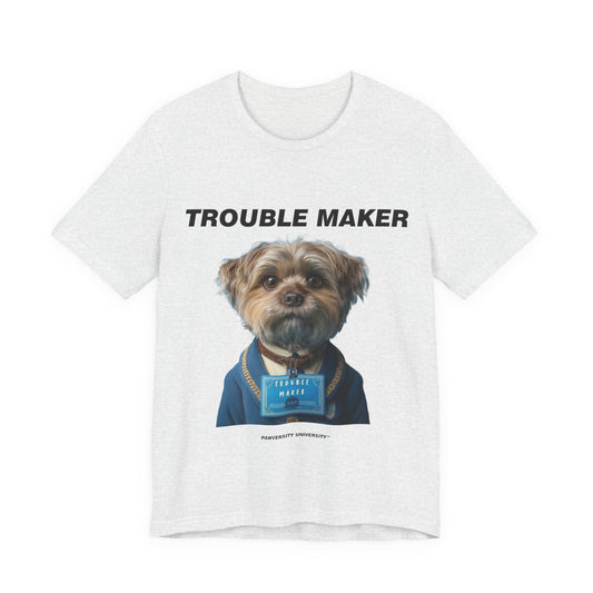 Personalized Pet T-shirt - Heritage Royal Academy TROUBLE MAKER| Upload Your Pet Photo & Name