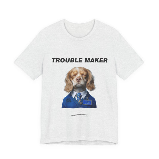 Personalized Pet T-shirt - Prestige Royal Academy TROUBLE MAKER| Upload Your Pet Photo & Name