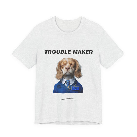 Personalized Pet T-shirt - Prestige Royal Academy TROUBLE MAKER| Upload Your Pet Photo & Name