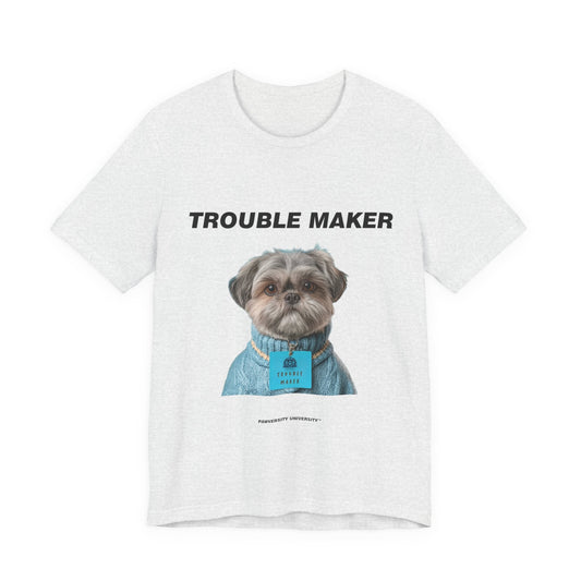 Personalized Pet T-shirt - Heritage Royal Academy TROUBLE MAKER| Upload Your Pet Photo & Name