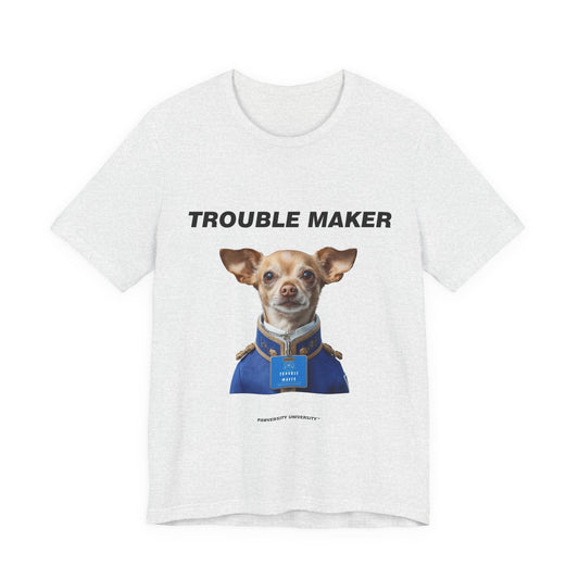 Personalized Pet T-shirt - Prestige Royal Academy TROUBLE MAKER| Upload Your Pet Photo & Name