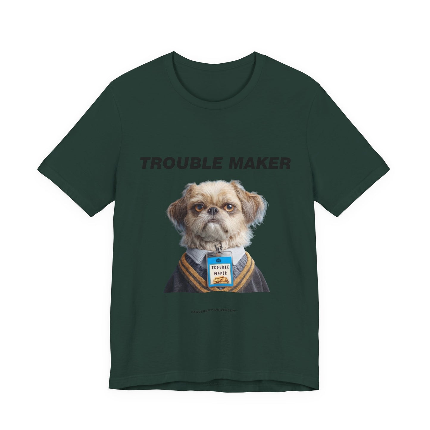 Personalized Pet T-shirt - Heritage Royal Academy TROUBLE MAKER| Upload Your Pet Photo & Name
