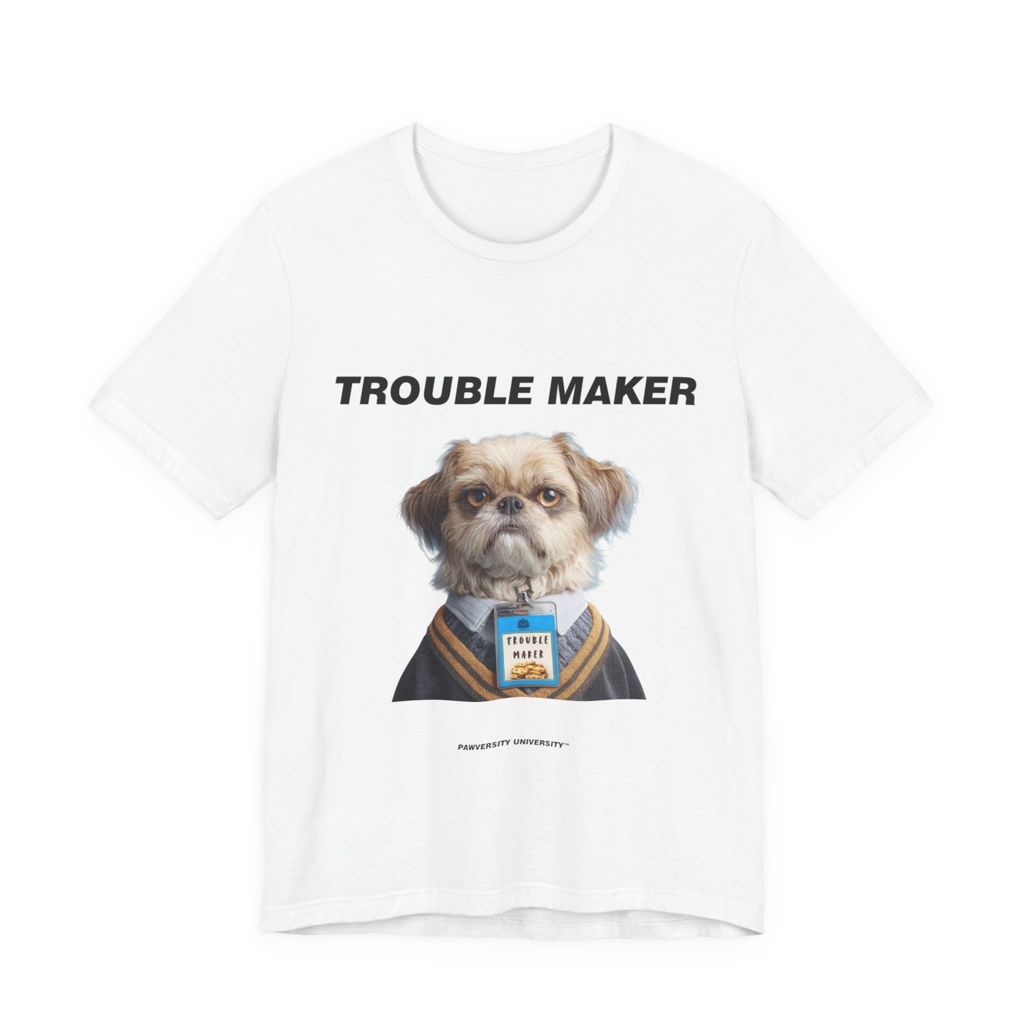 Personalized Pet T-shirt - Heritage Royal Academy TROUBLE MAKER| Upload Your Pet Photo & Name