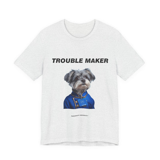 Personalized Pet T-shirt - Prestige Royal Academy TROUBLE MAKER| Upload Your Pet Photo & Name