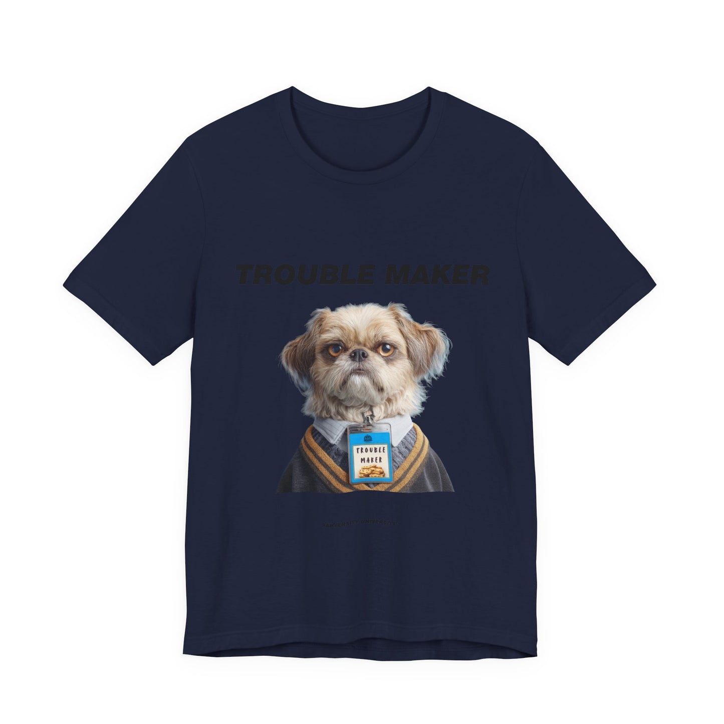 Personalized Pet T-shirt - Heritage Royal Academy TROUBLE MAKER| Upload Your Pet Photo & Name