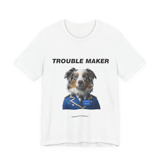 Personalized Pet T-shirt - Prestige Royal Academy TROUBLE MAKER| Upload Your Pet Photo & Name