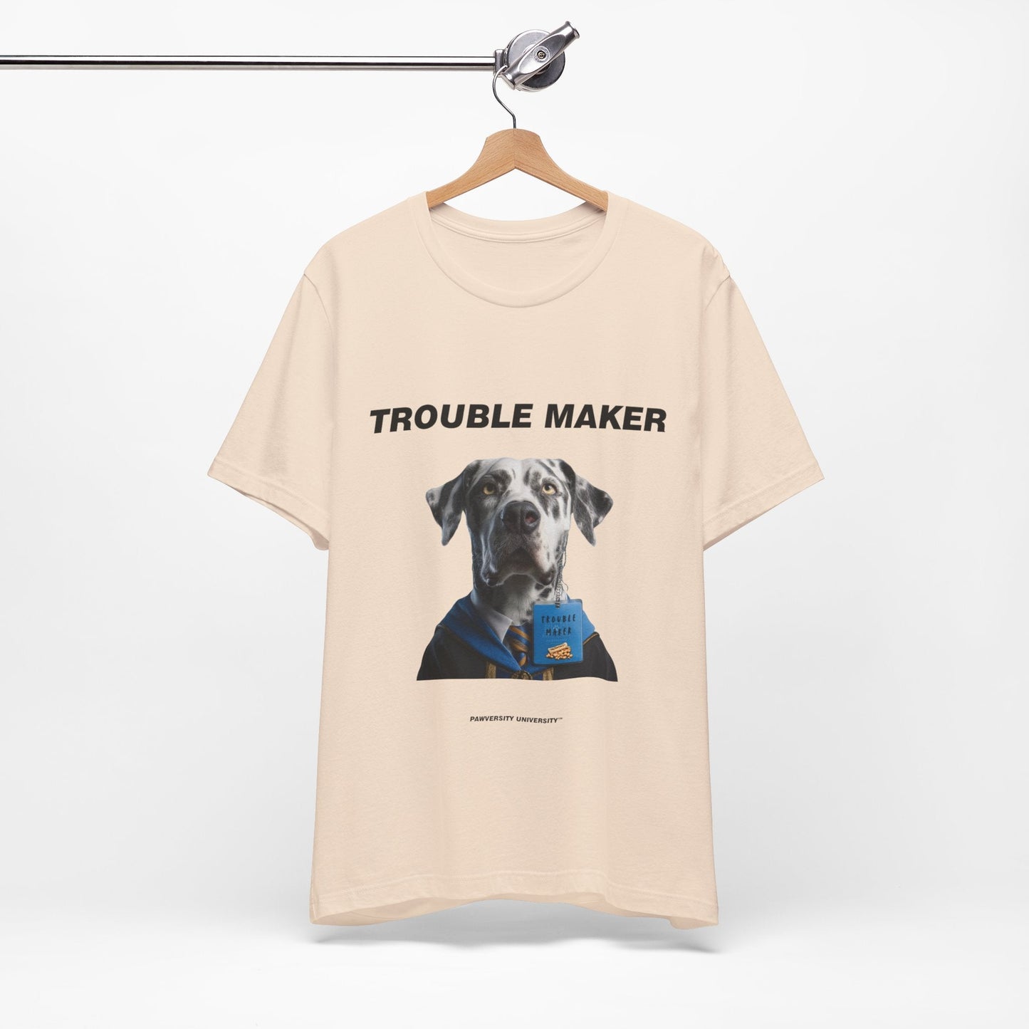 Personalized Pet T-shirt - Barkchelors Degree Collection TROUBLE MAKER| Upload Your Pet Photo & Name