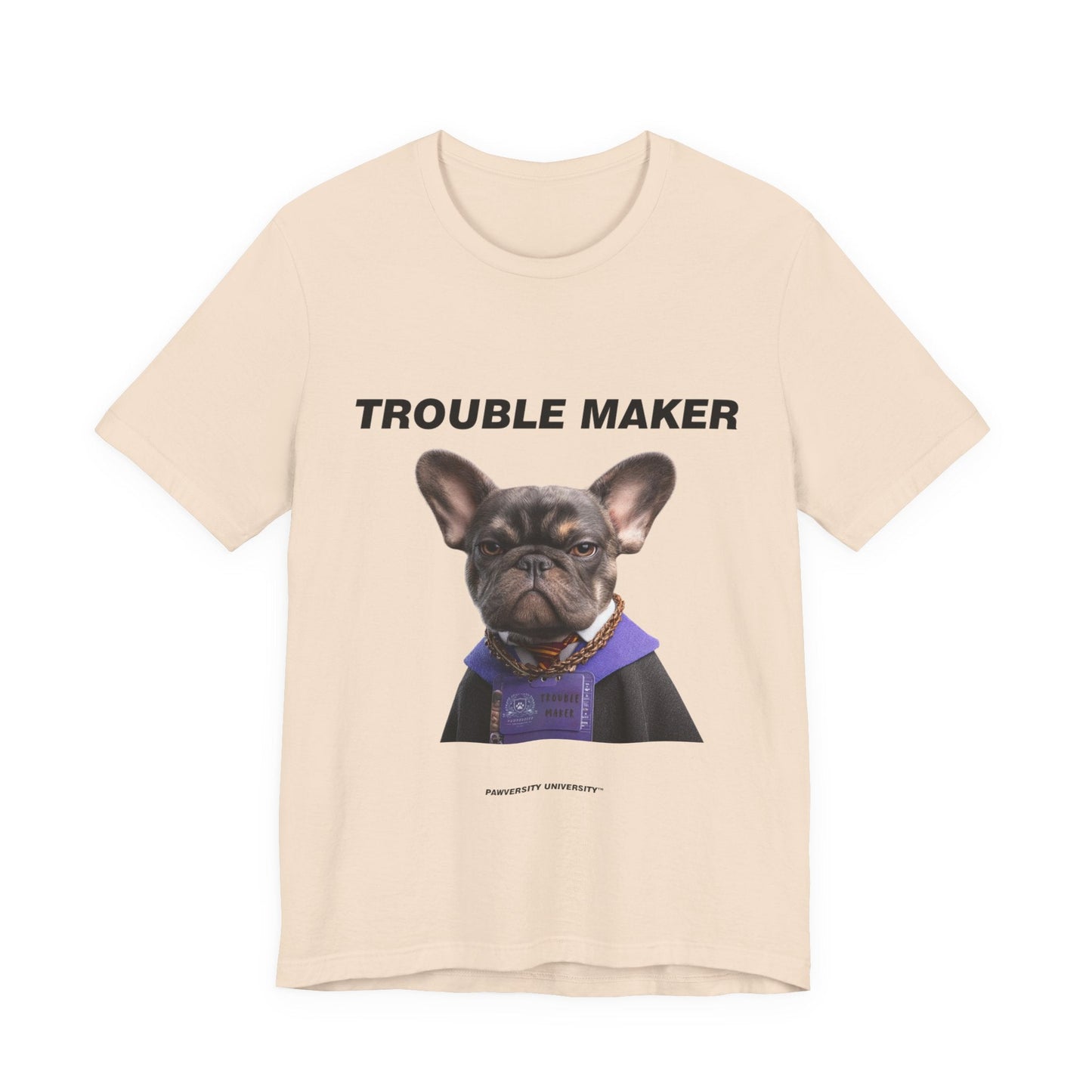 Personalized Pet T-shirt - Barkchelors Degree Collection TROUBLE MAKER| Upload Your Pet Photo & Name