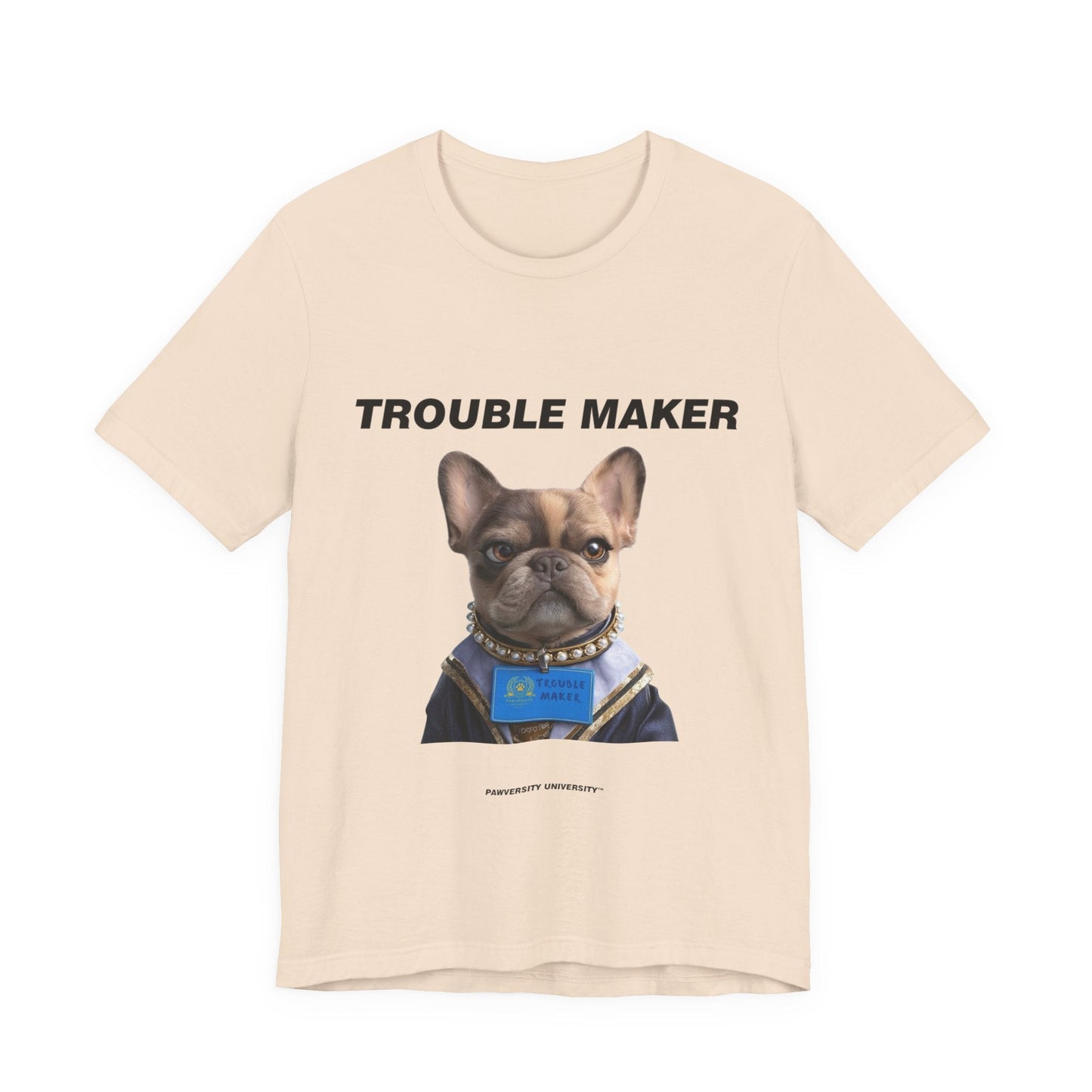 Personalized Pet T-shirt - Barkchelors Degree Collection TROUBLE MAKER| Upload Your Pet Photo & Name