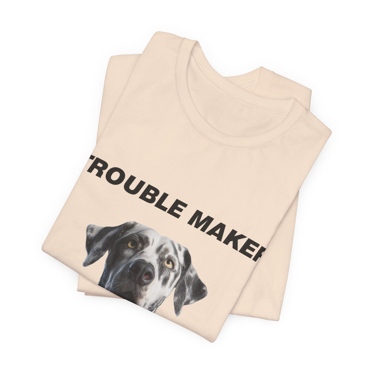 Personalized Pet T-shirt - Barkchelors Degree Collection TROUBLE MAKER| Upload Your Pet Photo & Name