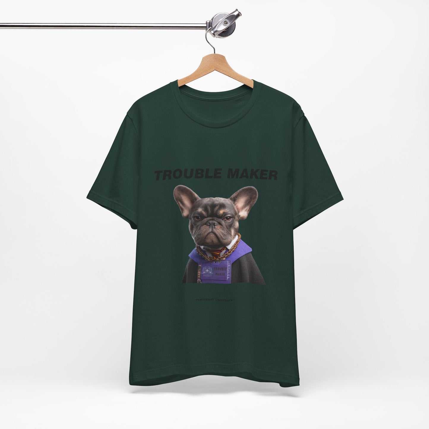 Personalized Pet T-shirt - Barkchelors Degree Collection TROUBLE MAKER| Upload Your Pet Photo & Name