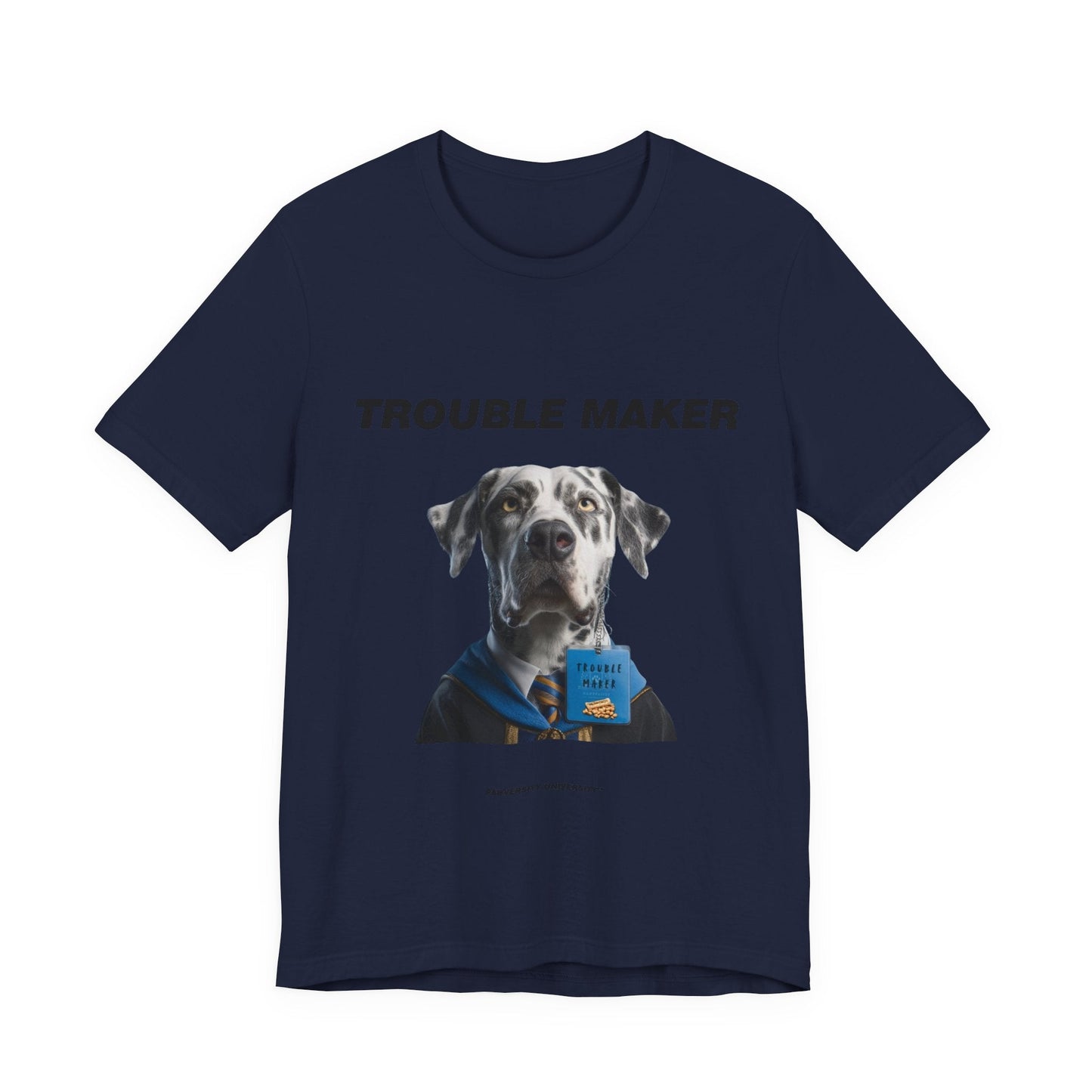 Personalized Pet T-shirt - Barkchelors Degree Collection TROUBLE MAKER| Upload Your Pet Photo & Name