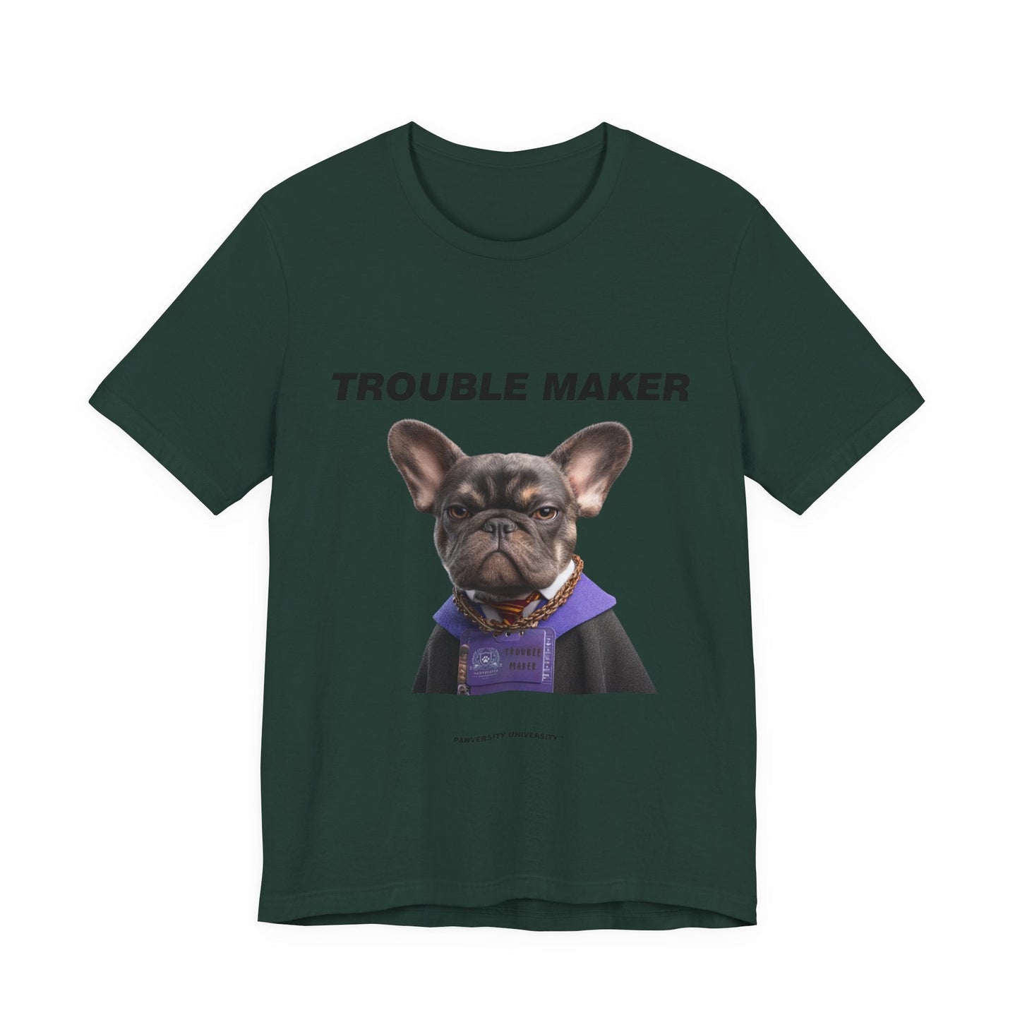 Personalized Pet T-shirt - Barkchelors Degree Collection TROUBLE MAKER| Upload Your Pet Photo & Name