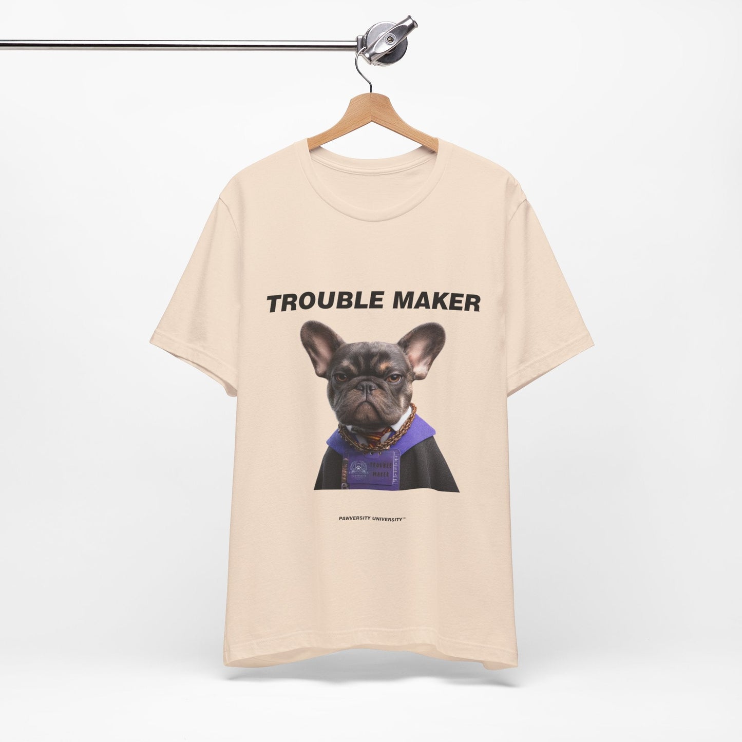 Personalized Pet T-shirt - Barkchelors Degree Collection TROUBLE MAKER| Upload Your Pet Photo & Name