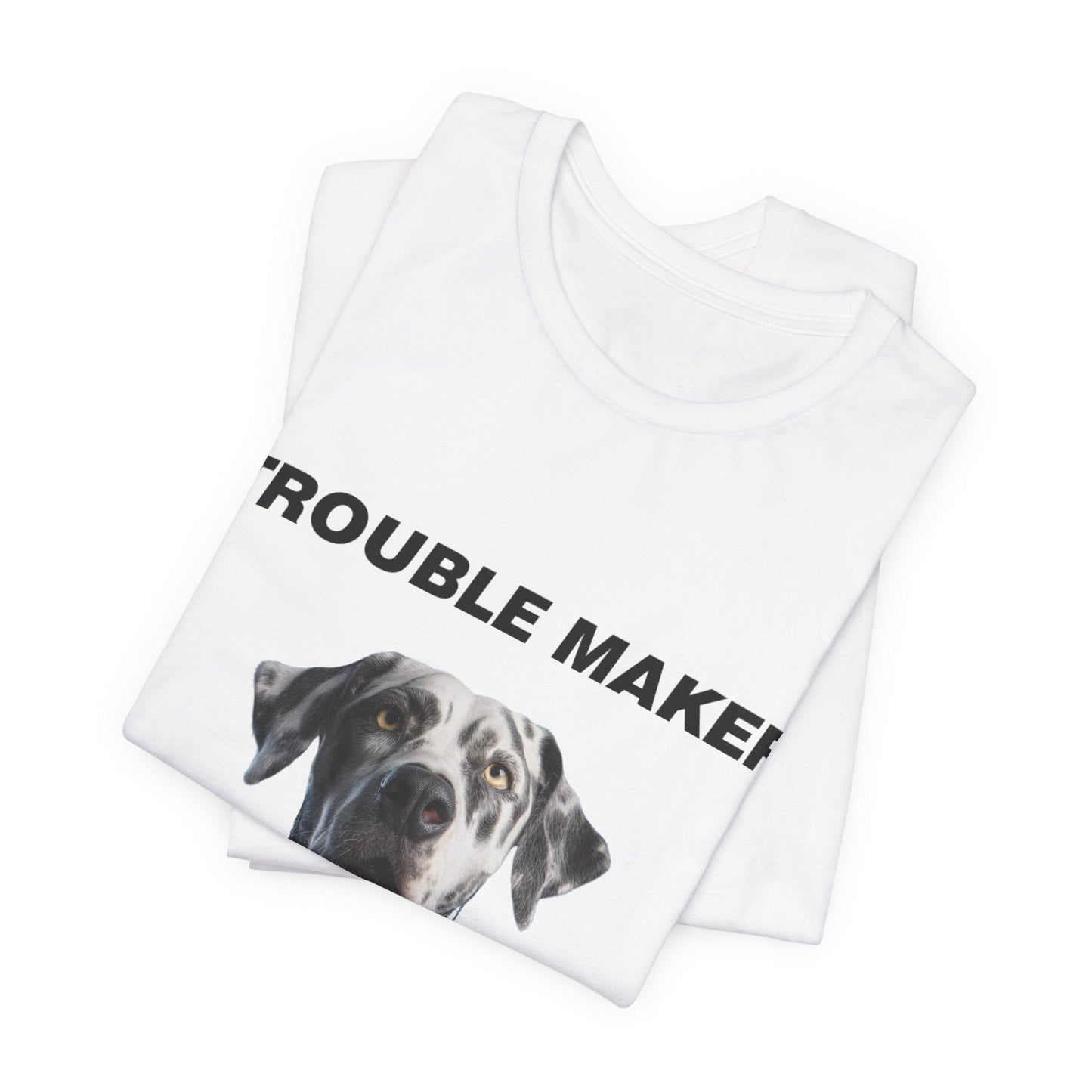 Personalized Pet T-shirt - Barkchelors Degree Collection TROUBLE MAKER| Upload Your Pet Photo & Name