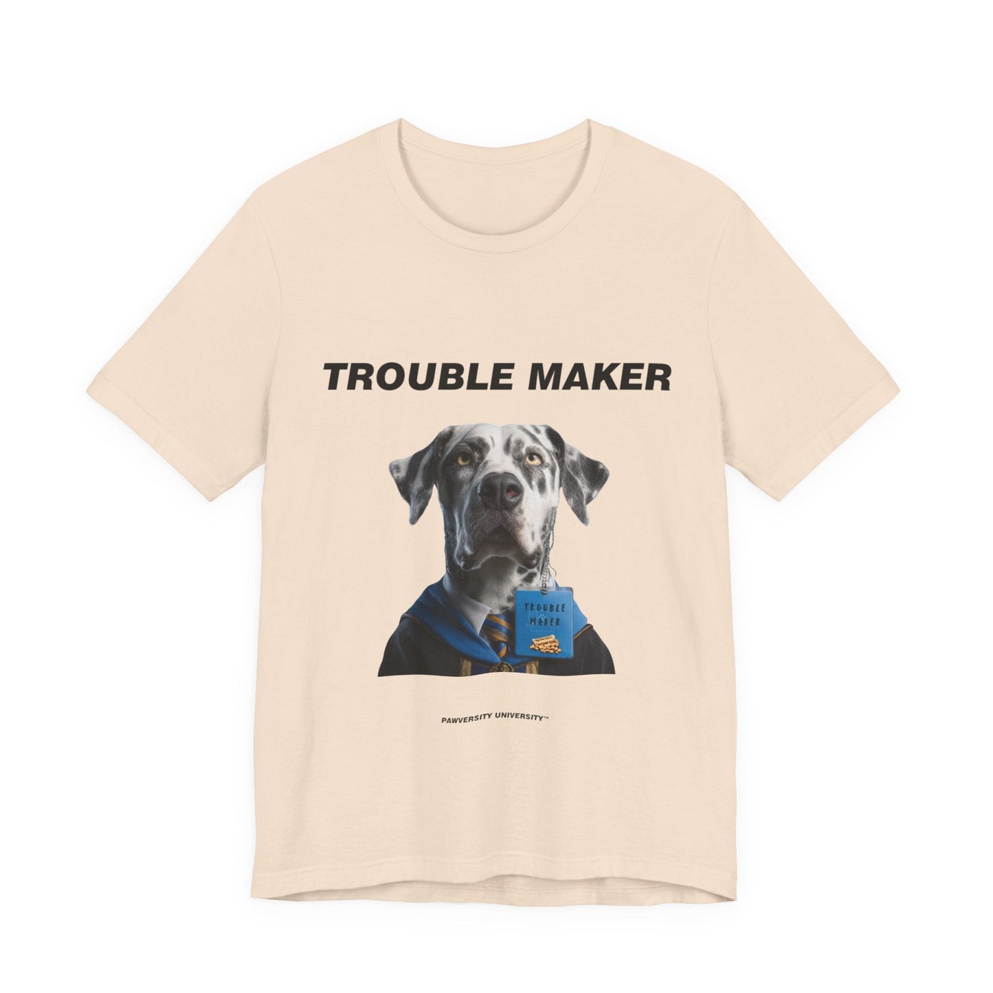 Personalized Pet T-shirt - Barkchelors Degree Collection TROUBLE MAKER| Upload Your Pet Photo & Name
