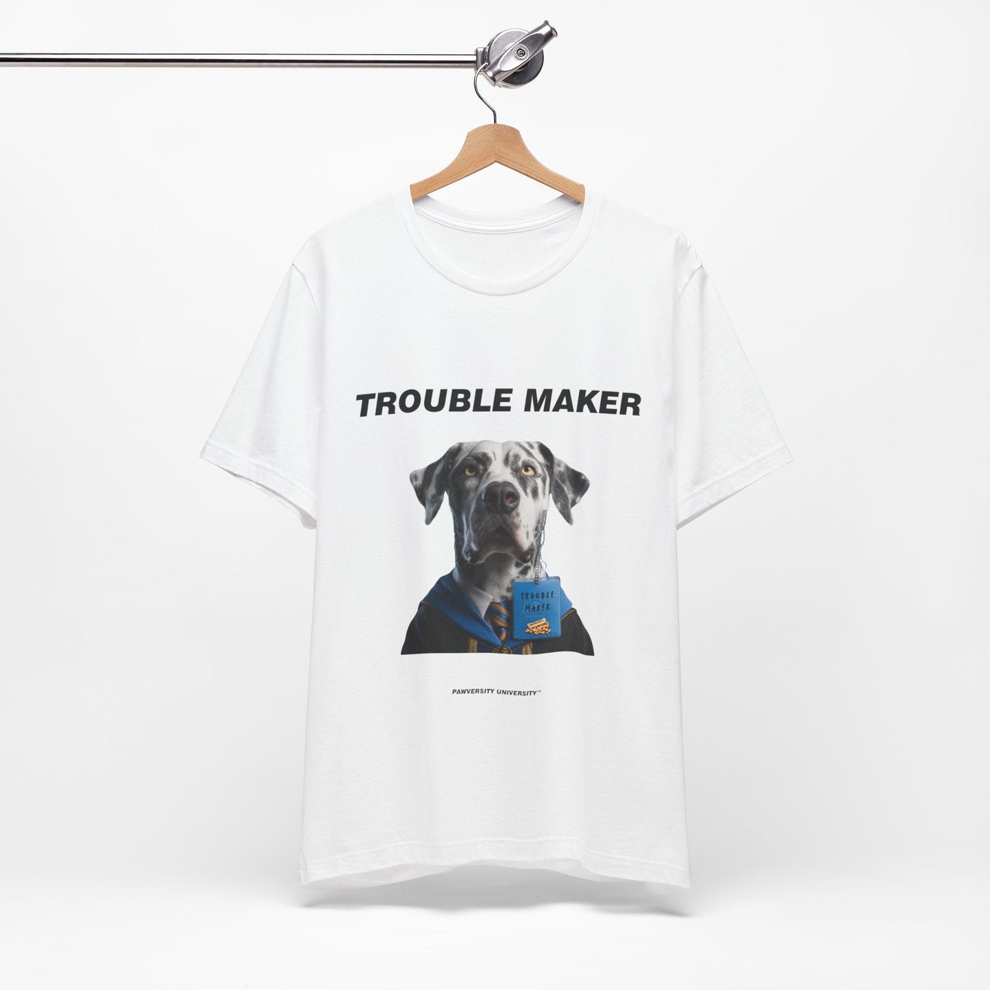 Personalized Pet T-shirt - Barkchelors Degree Collection TROUBLE MAKER| Upload Your Pet Photo & Name