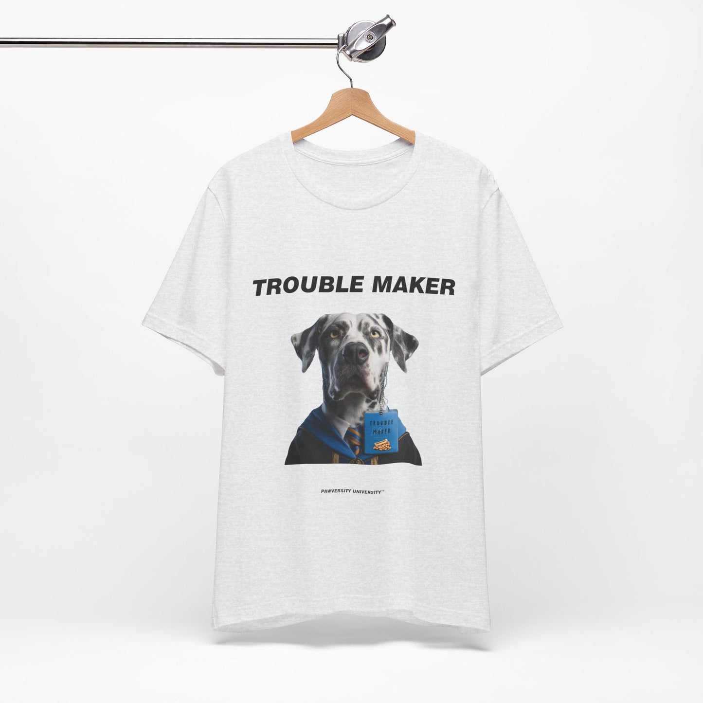 Personalized Pet T-shirt - Barkchelors Degree Collection TROUBLE MAKER| Upload Your Pet Photo & Name
