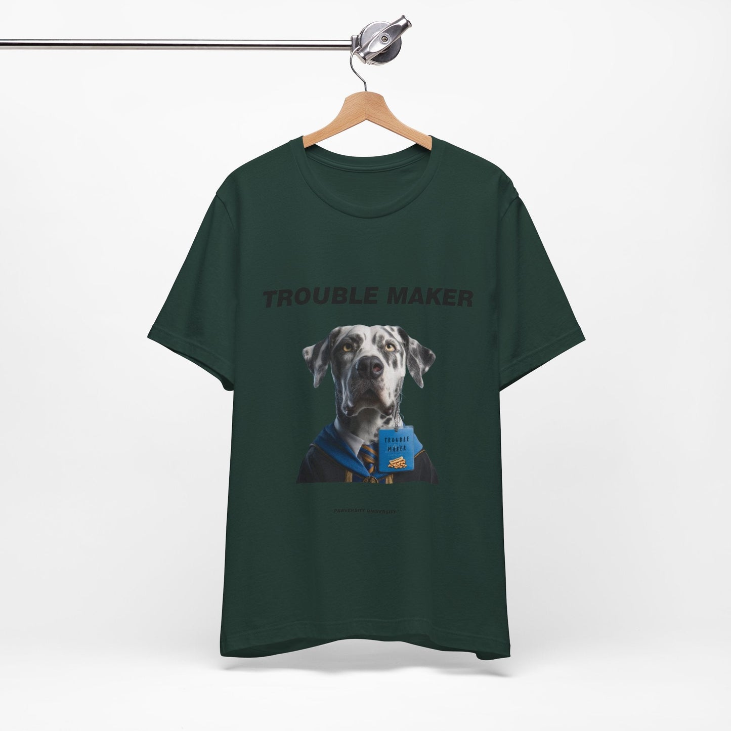 Personalized Pet T-shirt - Barkchelors Degree Collection TROUBLE MAKER| Upload Your Pet Photo & Name