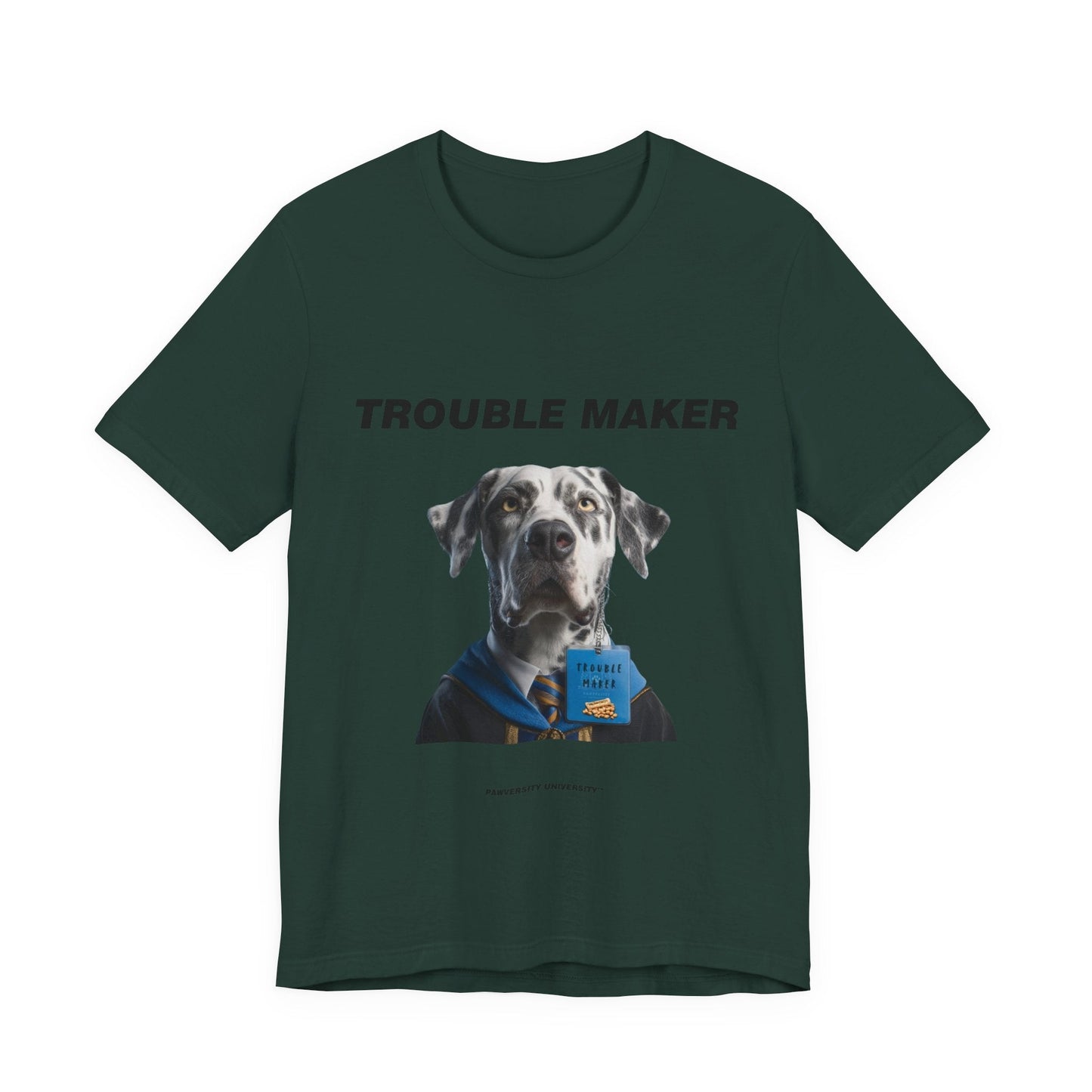 Personalized Pet T-shirt - Barkchelors Degree Collection TROUBLE MAKER| Upload Your Pet Photo & Name
