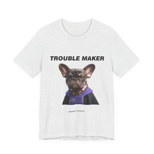 Personalized Pet T-shirt - Barkchelors Degree Collection TROUBLE MAKER| Upload Your Pet Photo & Name