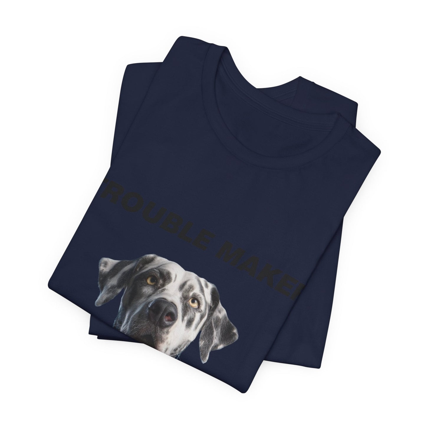 Personalized Pet T-shirt - Barkchelors Degree Collection TROUBLE MAKER| Upload Your Pet Photo & Name