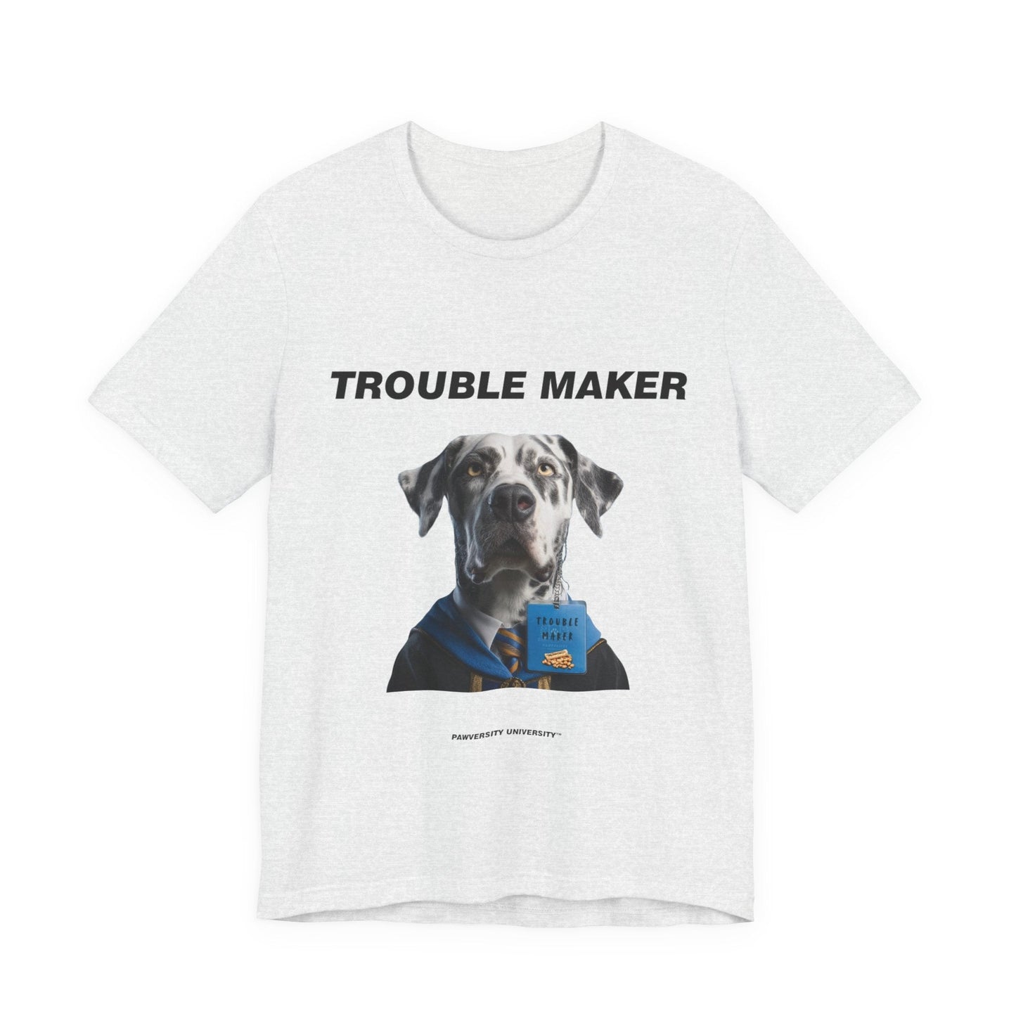 Personalized Pet T-shirt - Barkchelors Degree Collection TROUBLE MAKER| Upload Your Pet Photo & Name