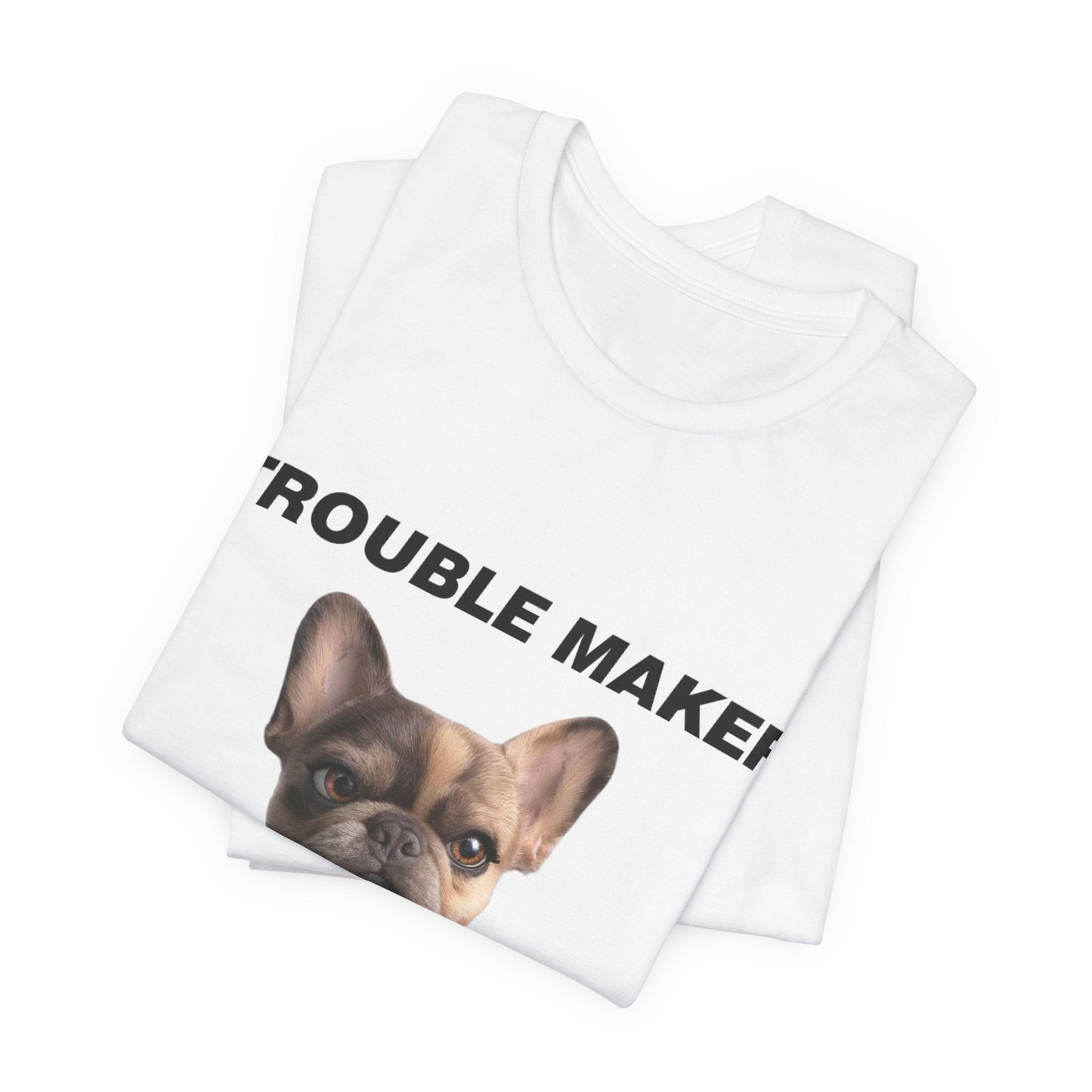 Personalized Pet T-shirt - Barkchelors Degree Collection TROUBLE MAKER| Upload Your Pet Photo & Name