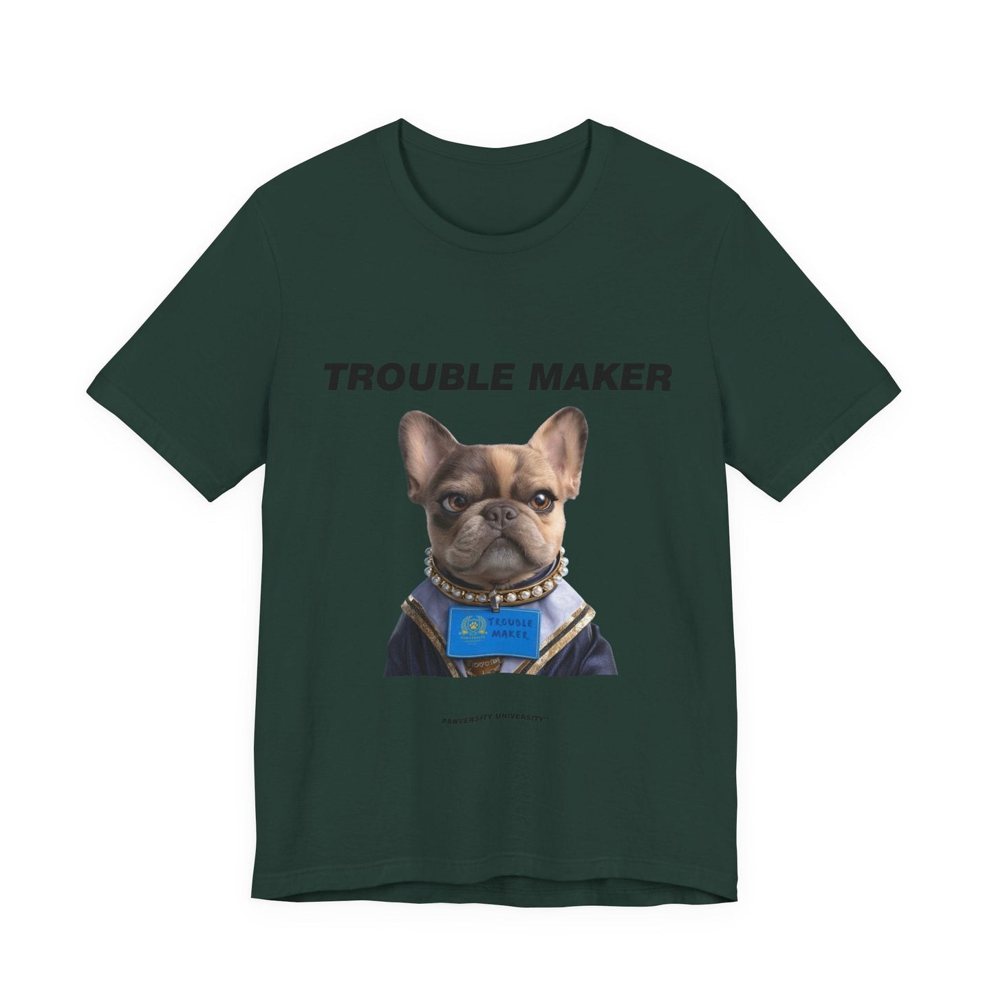 Personalized Pet T-shirt - Barkchelors Degree Collection TROUBLE MAKER| Upload Your Pet Photo & Name