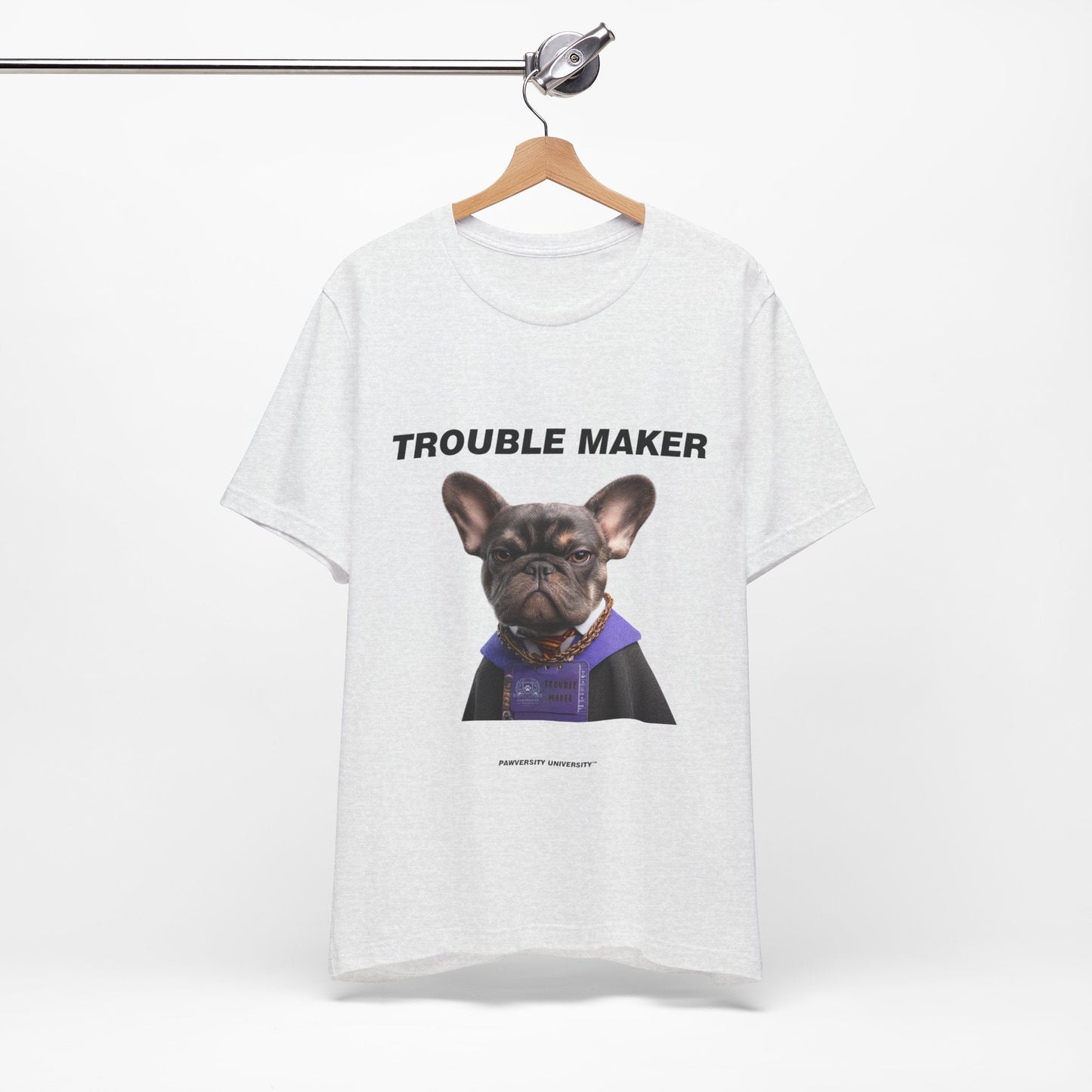 Personalized Pet T-shirt - Barkchelors Degree Collection TROUBLE MAKER| Upload Your Pet Photo & Name