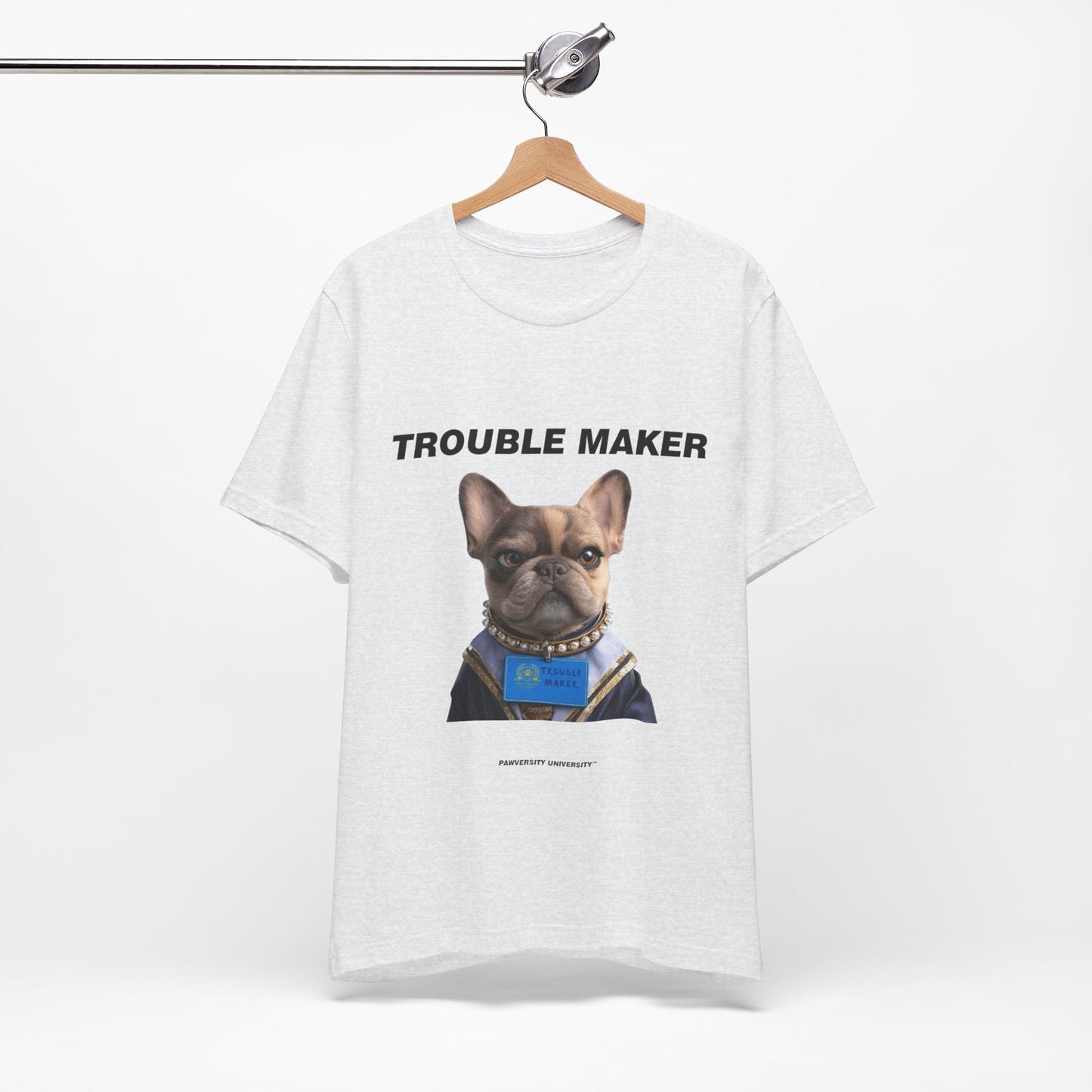 Personalized Pet T-shirt - Barkchelors Degree Collection TROUBLE MAKER| Upload Your Pet Photo & Name