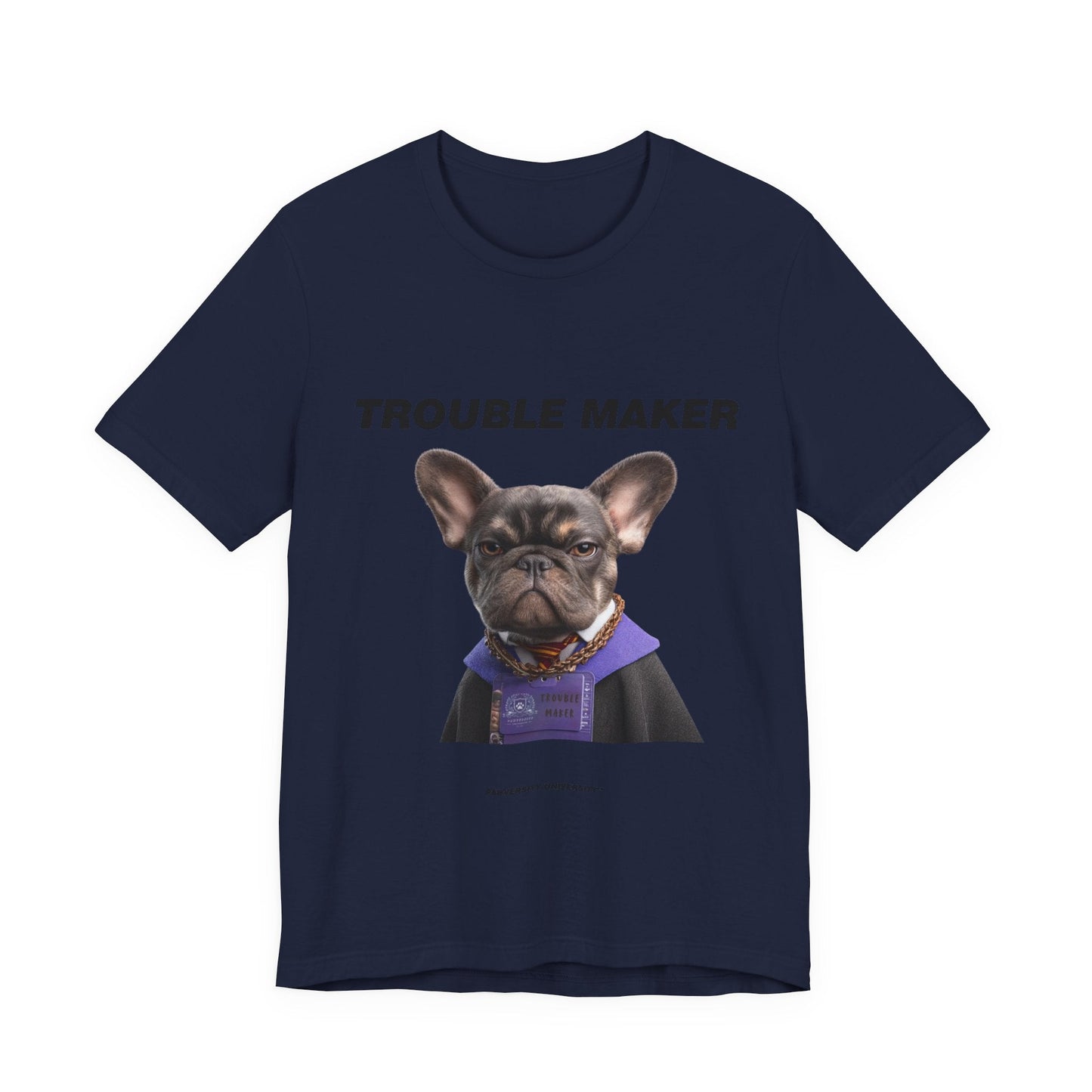 Personalized Pet T-shirt - Barkchelors Degree Collection TROUBLE MAKER| Upload Your Pet Photo & Name