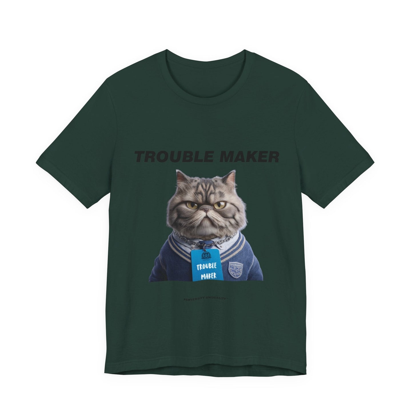 Personalized Pet T-shirt - Heritage Royal Academy TROUBLE MAKER| Upload Your Pet Photo & Name