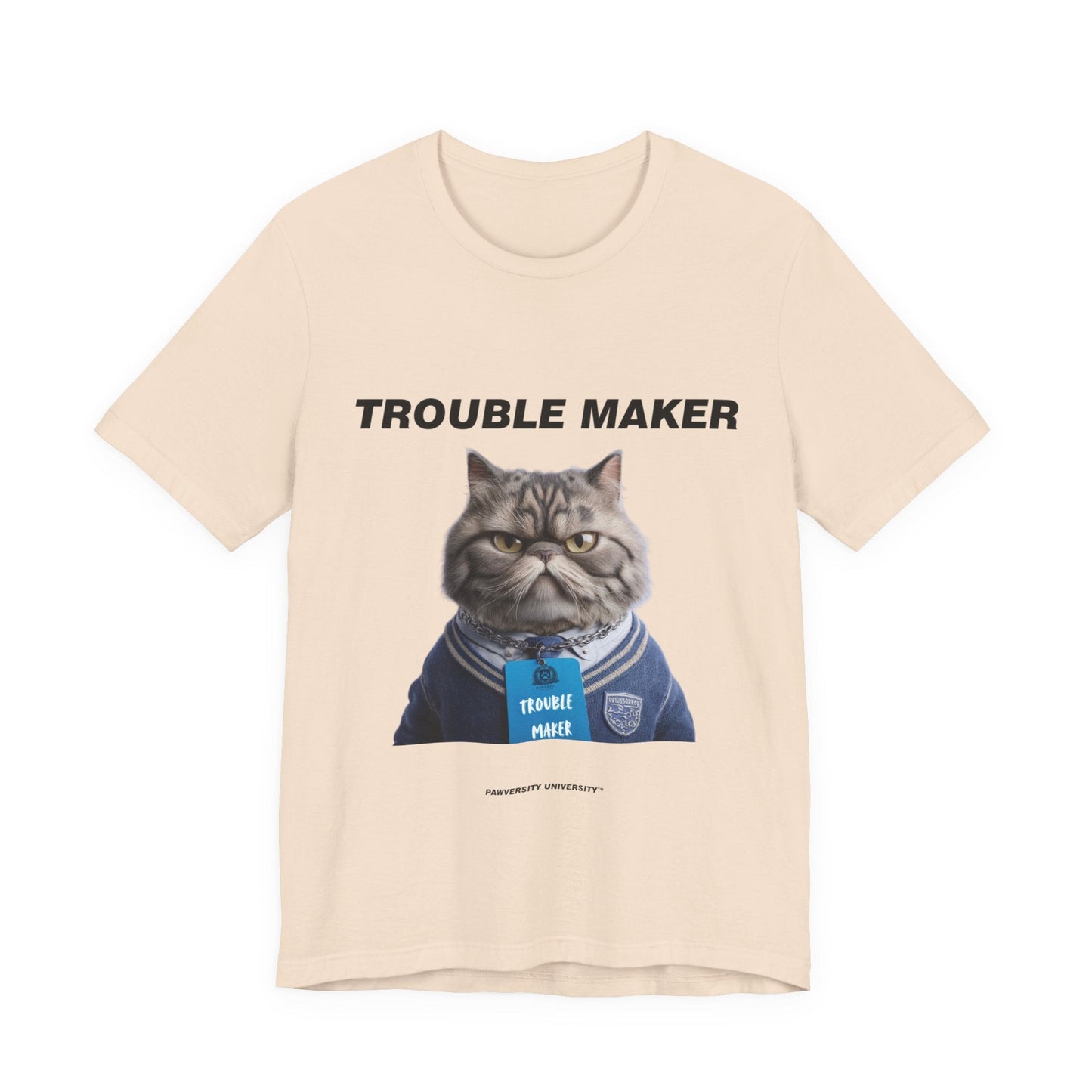 Personalized Pet T-shirt - Heritage Royal Academy TROUBLE MAKER| Upload Your Pet Photo & Name