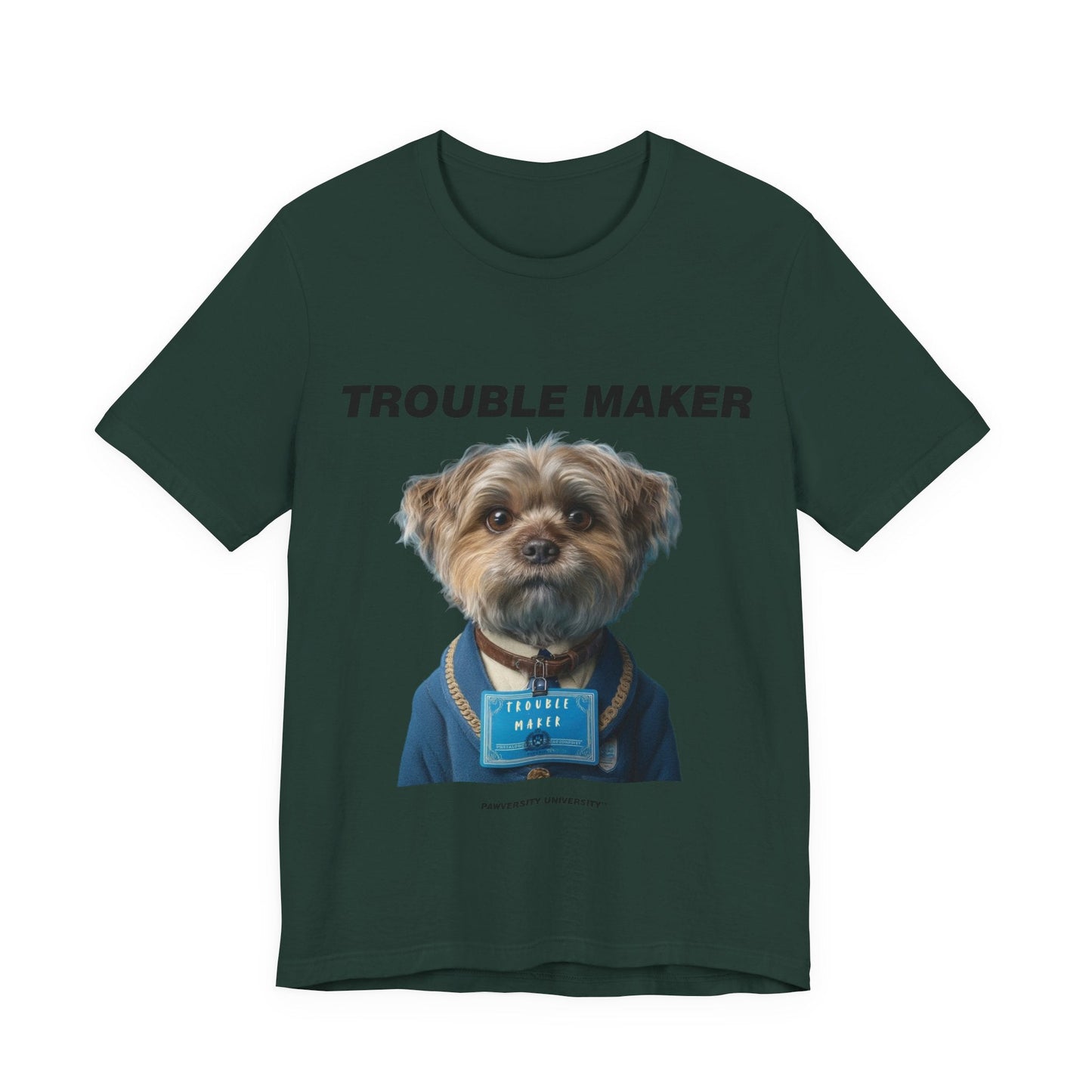 Personalized Pet T-shirt - Heritage Royal Academy TROUBLE MAKER| Upload Your Pet Photo & Name
