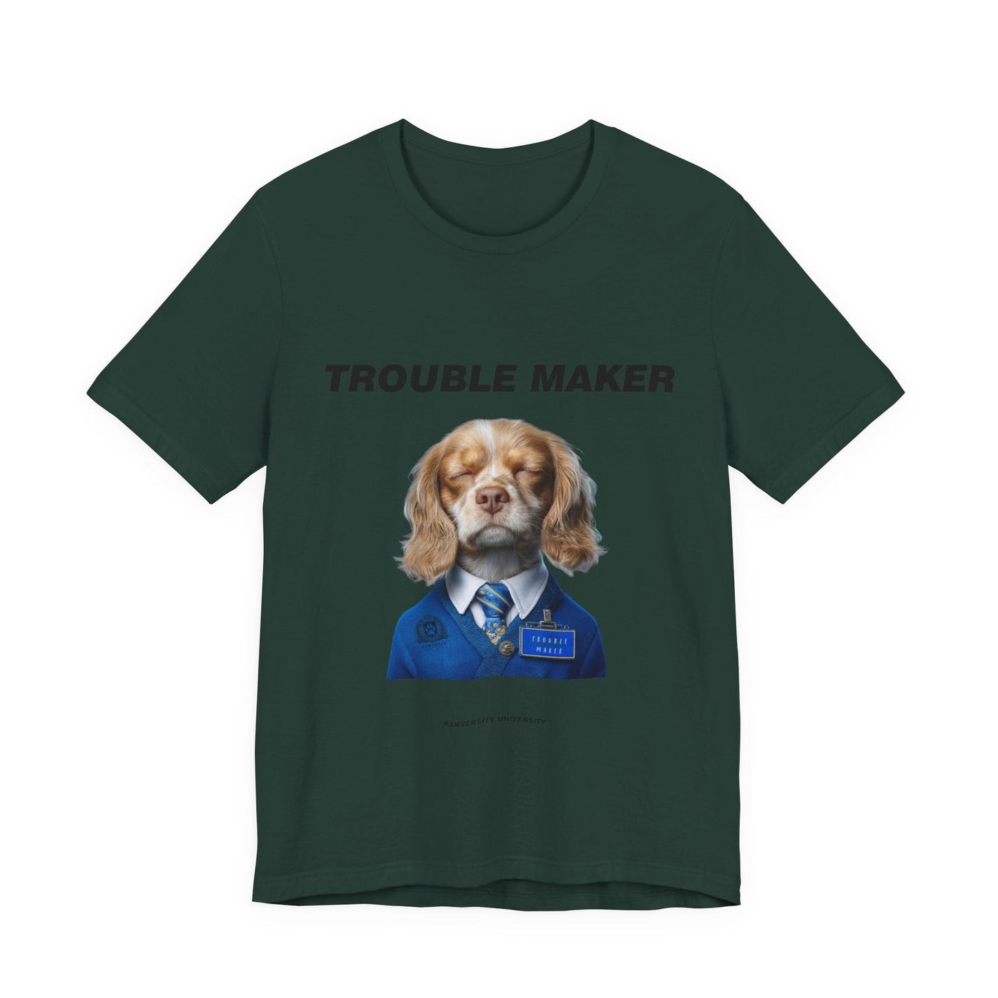Personalized Pet T-shirt - Prestige Royal Academy TROUBLE MAKER| Upload Your Pet Photo & Name
