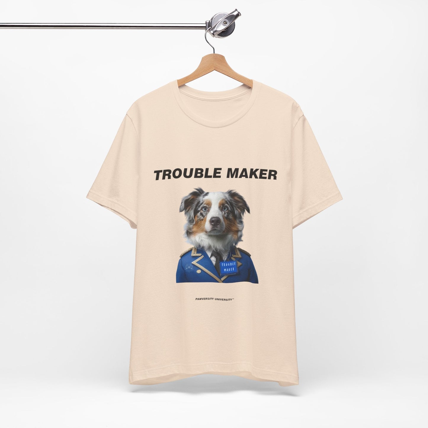 Personalized Pet T-shirt - Prestige Royal Academy TROUBLE MAKER| Upload Your Pet Photo & Name