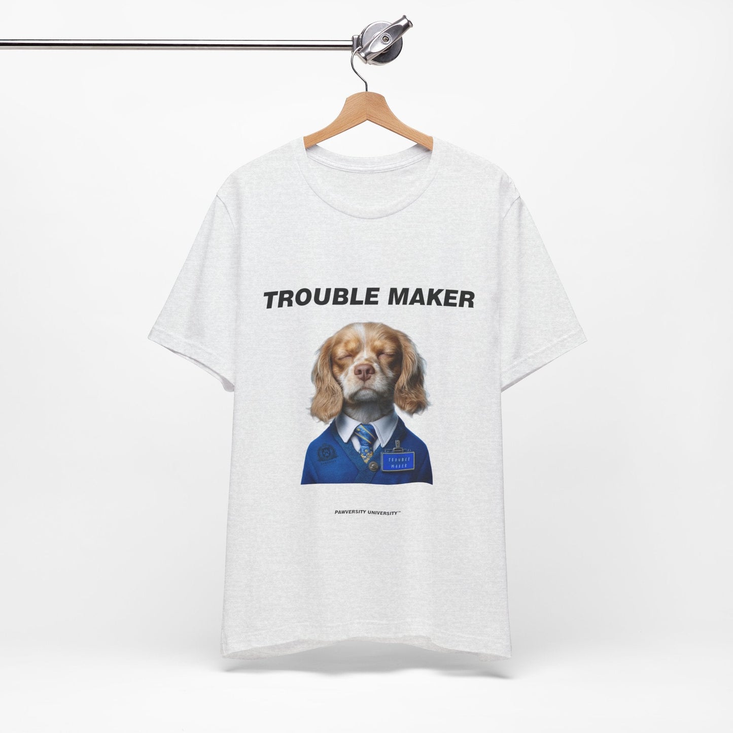 Personalized Pet T-shirt - Prestige Royal Academy TROUBLE MAKER| Upload Your Pet Photo & Name