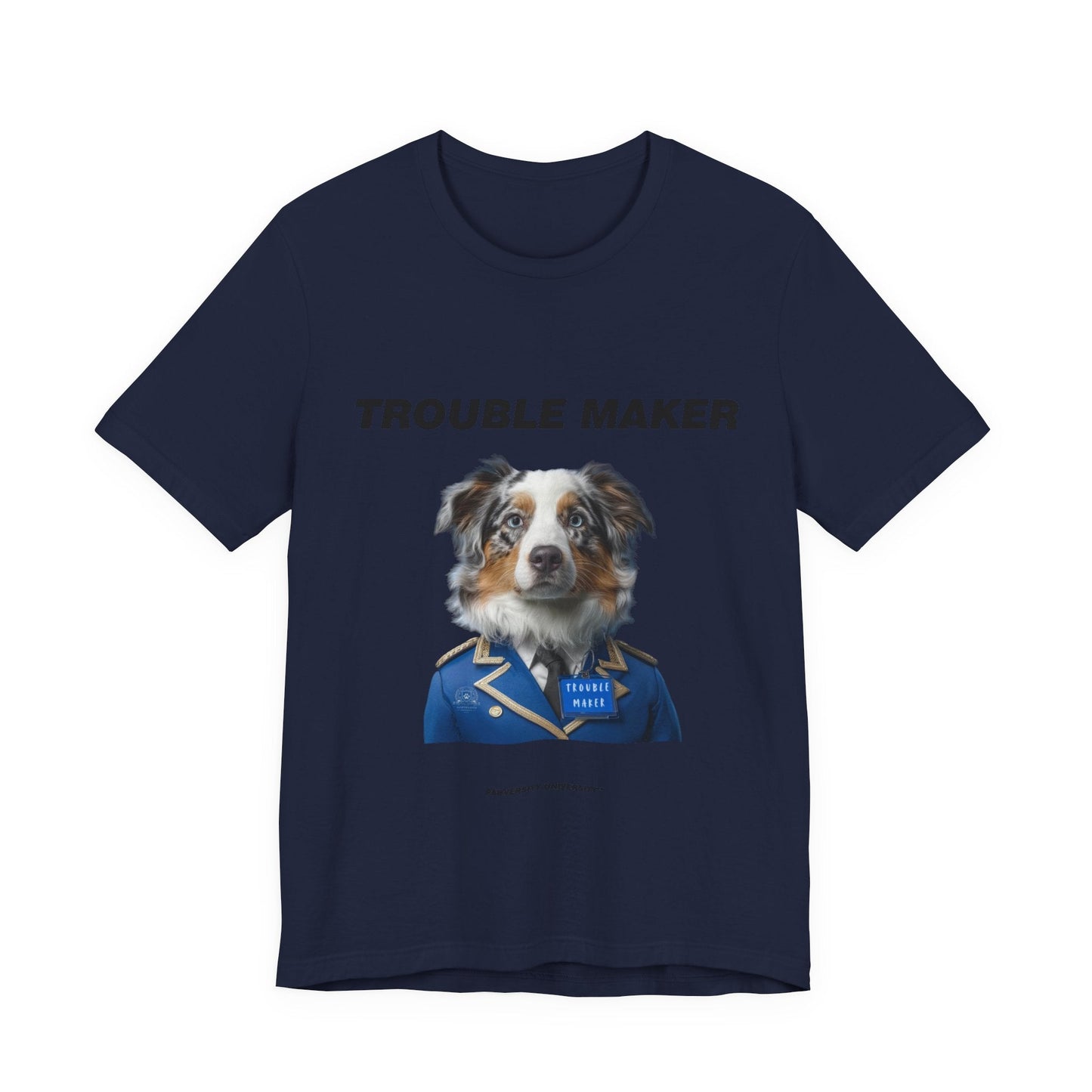 Personalized Pet T-shirt - Prestige Royal Academy TROUBLE MAKER| Upload Your Pet Photo & Name