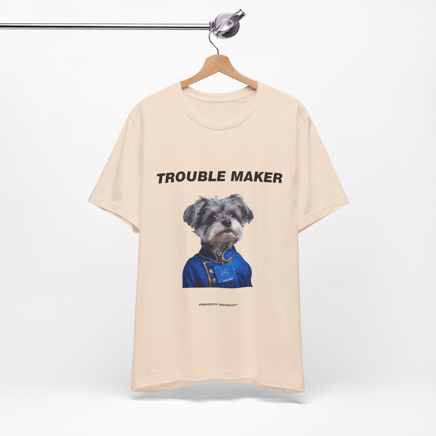 Personalized Pet T-shirt - Prestige Royal Academy TROUBLE MAKER| Upload Your Pet Photo & Name