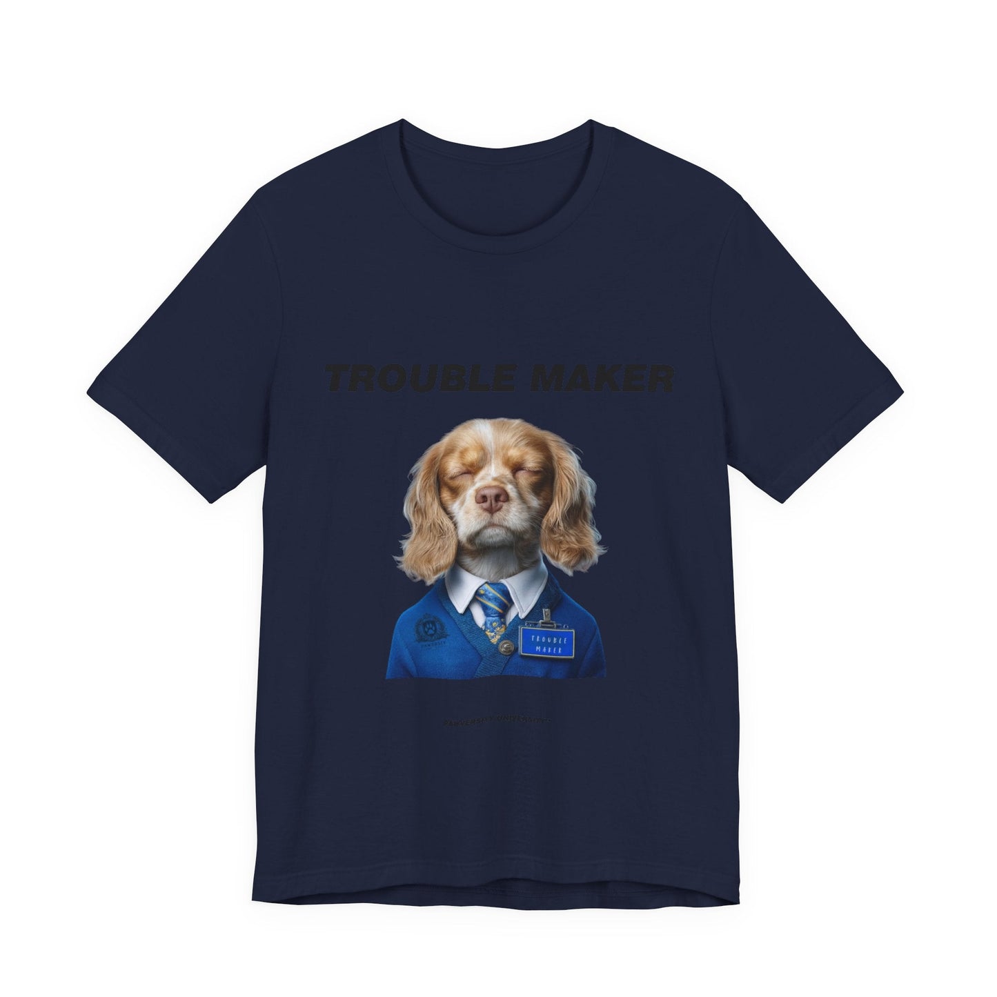 Personalized Pet T-shirt - Prestige Royal Academy TROUBLE MAKER| Upload Your Pet Photo & Name
