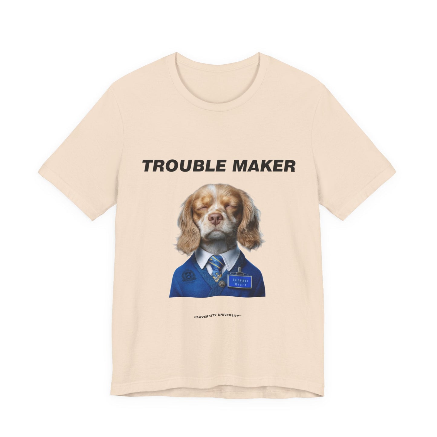 Personalized Pet T-shirt - Prestige Royal Academy TROUBLE MAKER| Upload Your Pet Photo & Name