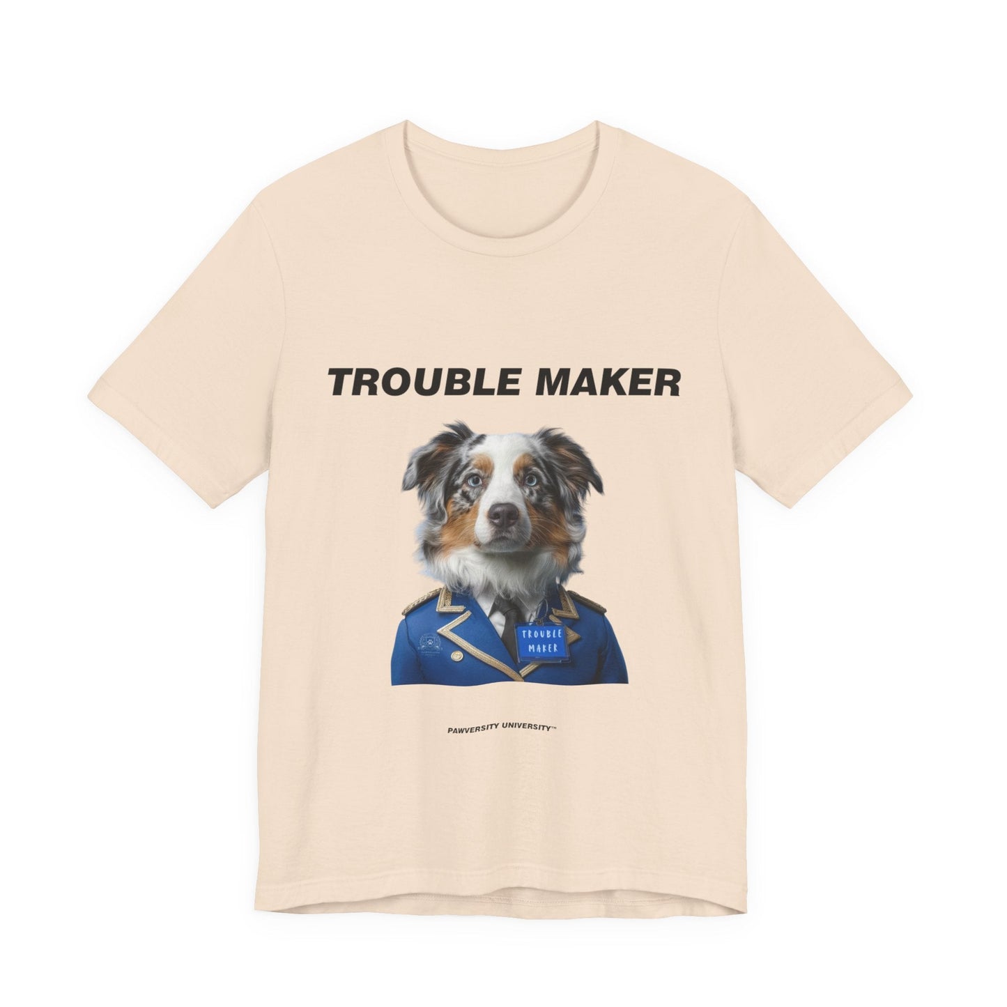 Personalized Pet T-shirt - Prestige Royal Academy TROUBLE MAKER| Upload Your Pet Photo & Name