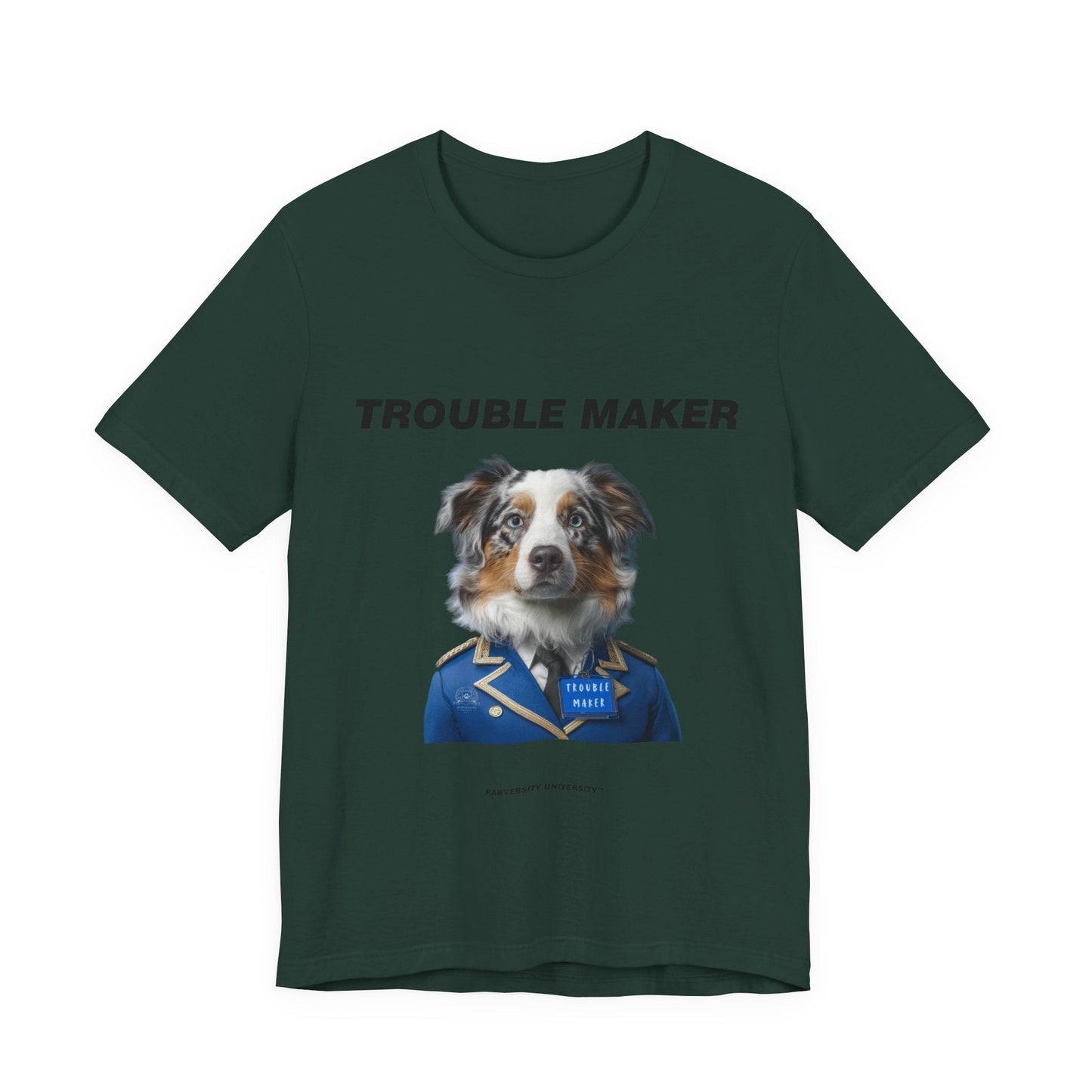 Personalized Pet T-shirt - Prestige Royal Academy TROUBLE MAKER| Upload Your Pet Photo & Name