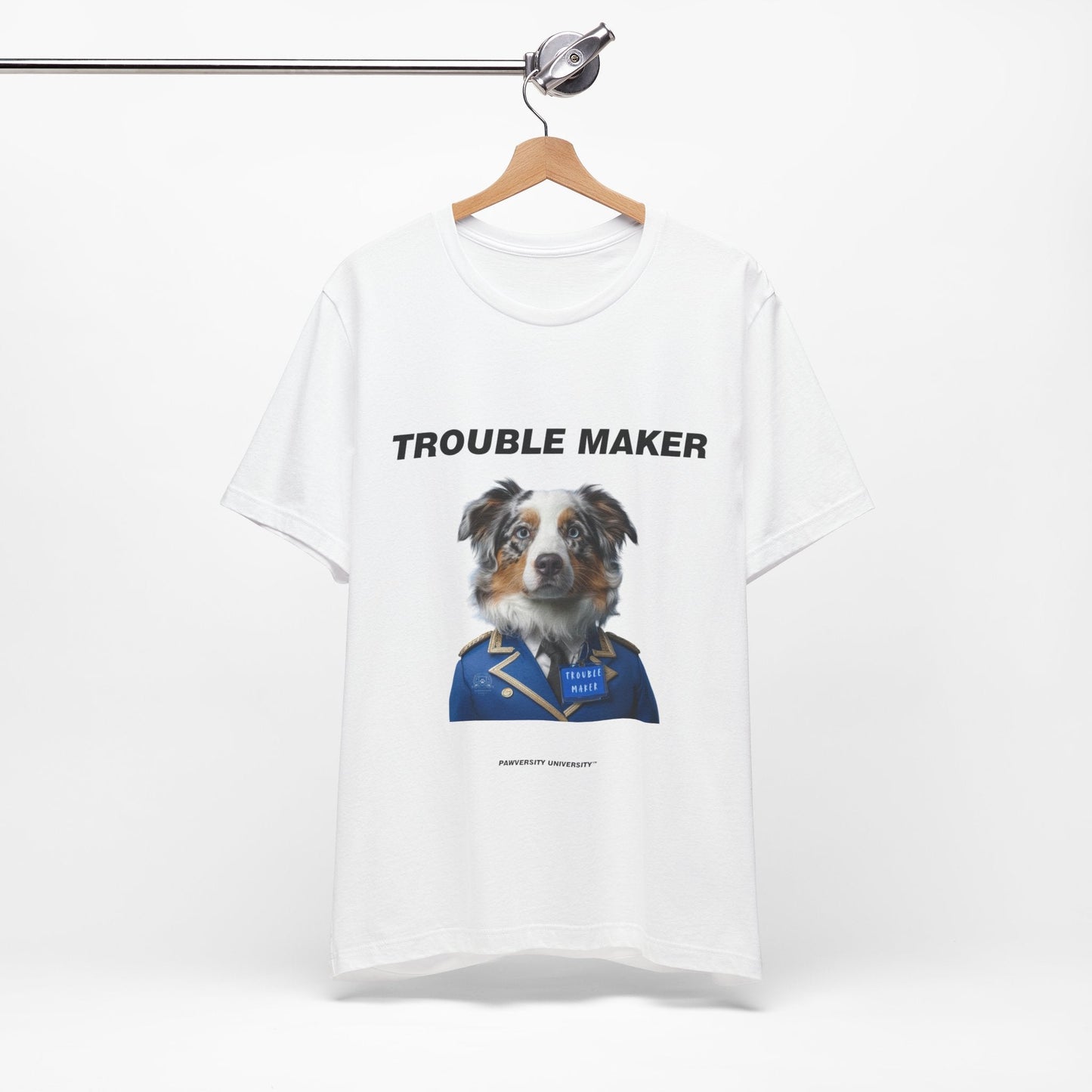 Personalized Pet T-shirt - Prestige Royal Academy TROUBLE MAKER| Upload Your Pet Photo & Name