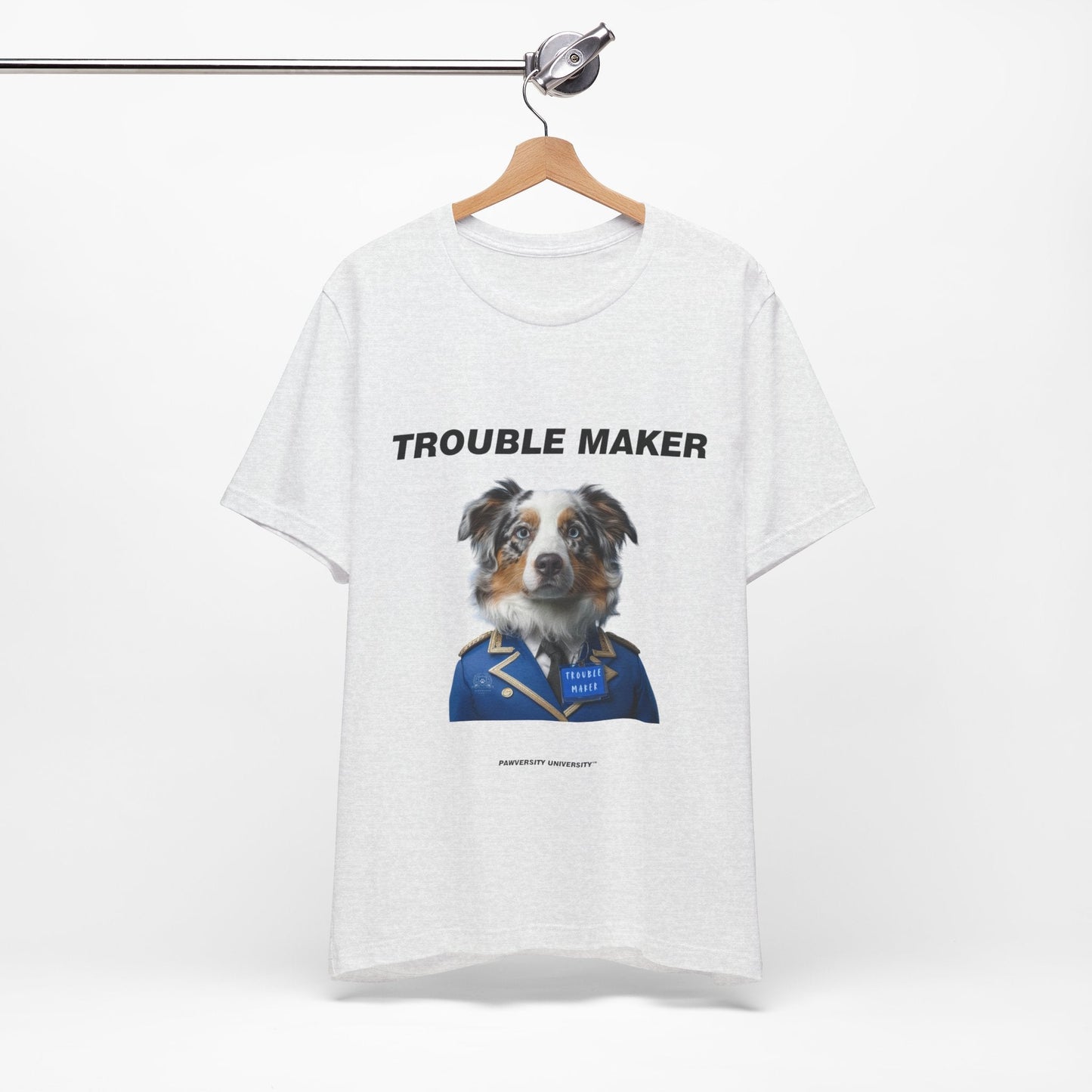 Personalized Pet T-shirt - Prestige Royal Academy TROUBLE MAKER| Upload Your Pet Photo & Name