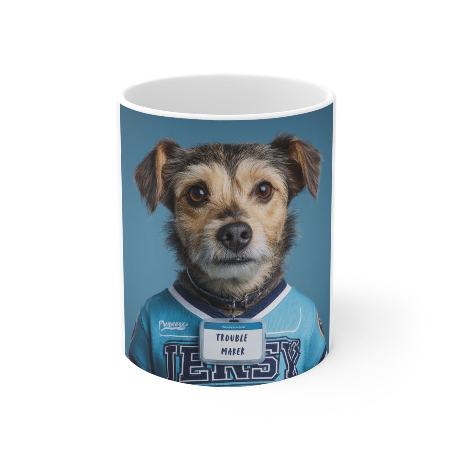 Team Jersey Department Ceramic CoffeeA Personalized Pet Mug 11oz - Team Jersey Department | Upload Your Pet Photo & Name