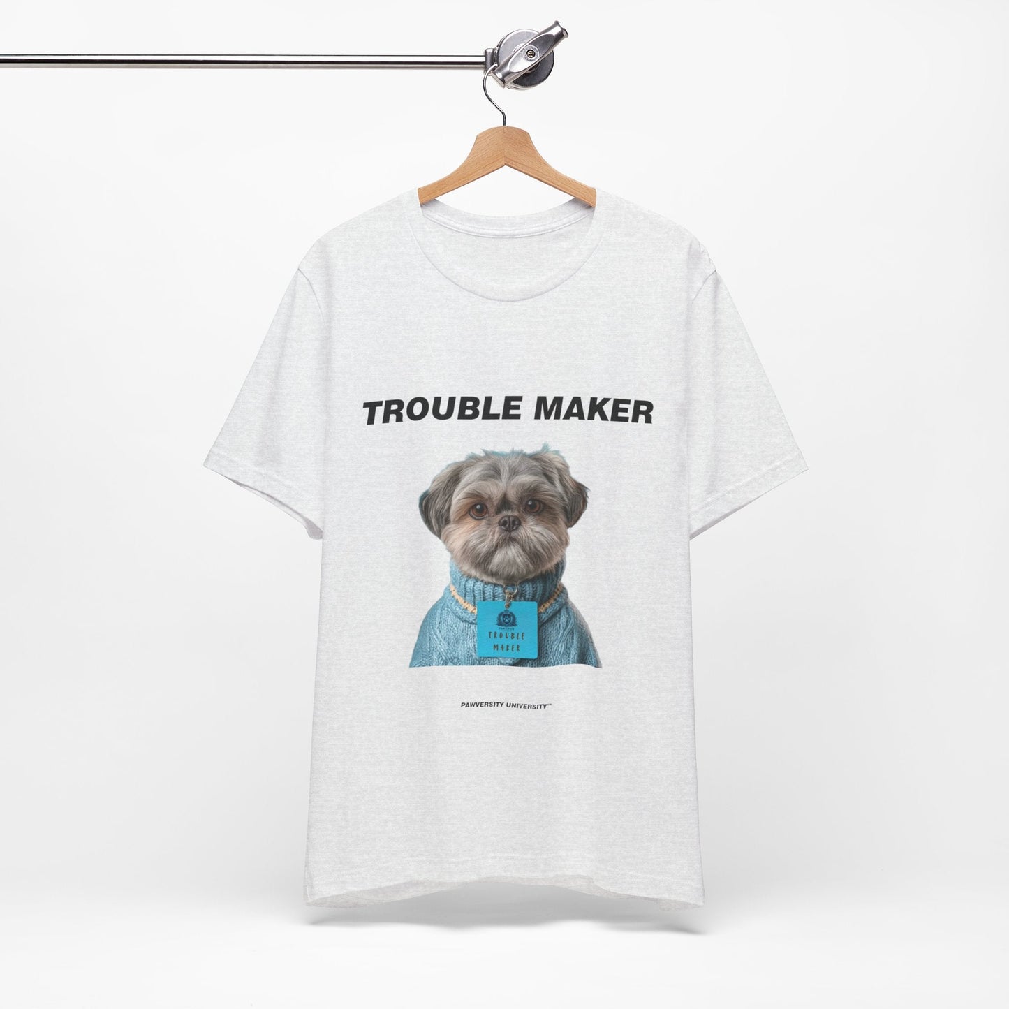 Personalized Pet T-shirt - Heritage Royal Academy TROUBLE MAKER| Upload Your Pet Photo & Name