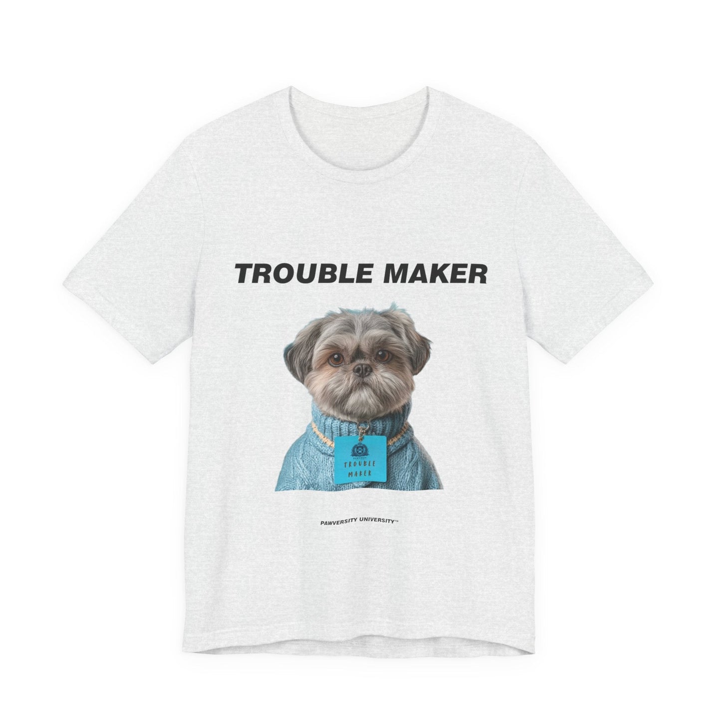 Personalized Pet T-shirt - Heritage Royal Academy TROUBLE MAKER| Upload Your Pet Photo & Name